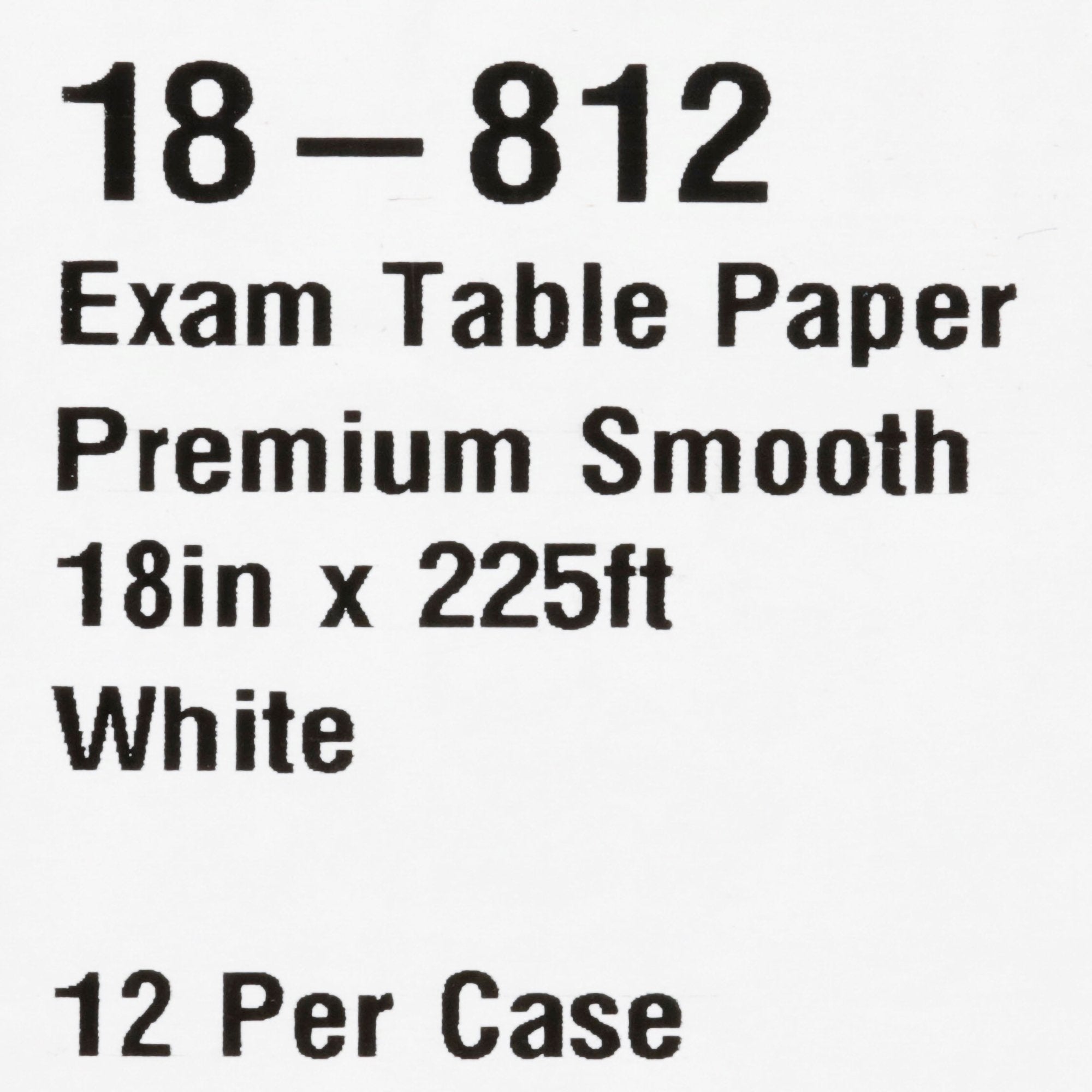 McKesson Exam Table Paper, Premium Smooth, White, 18 in x 225 ft, 12 Count