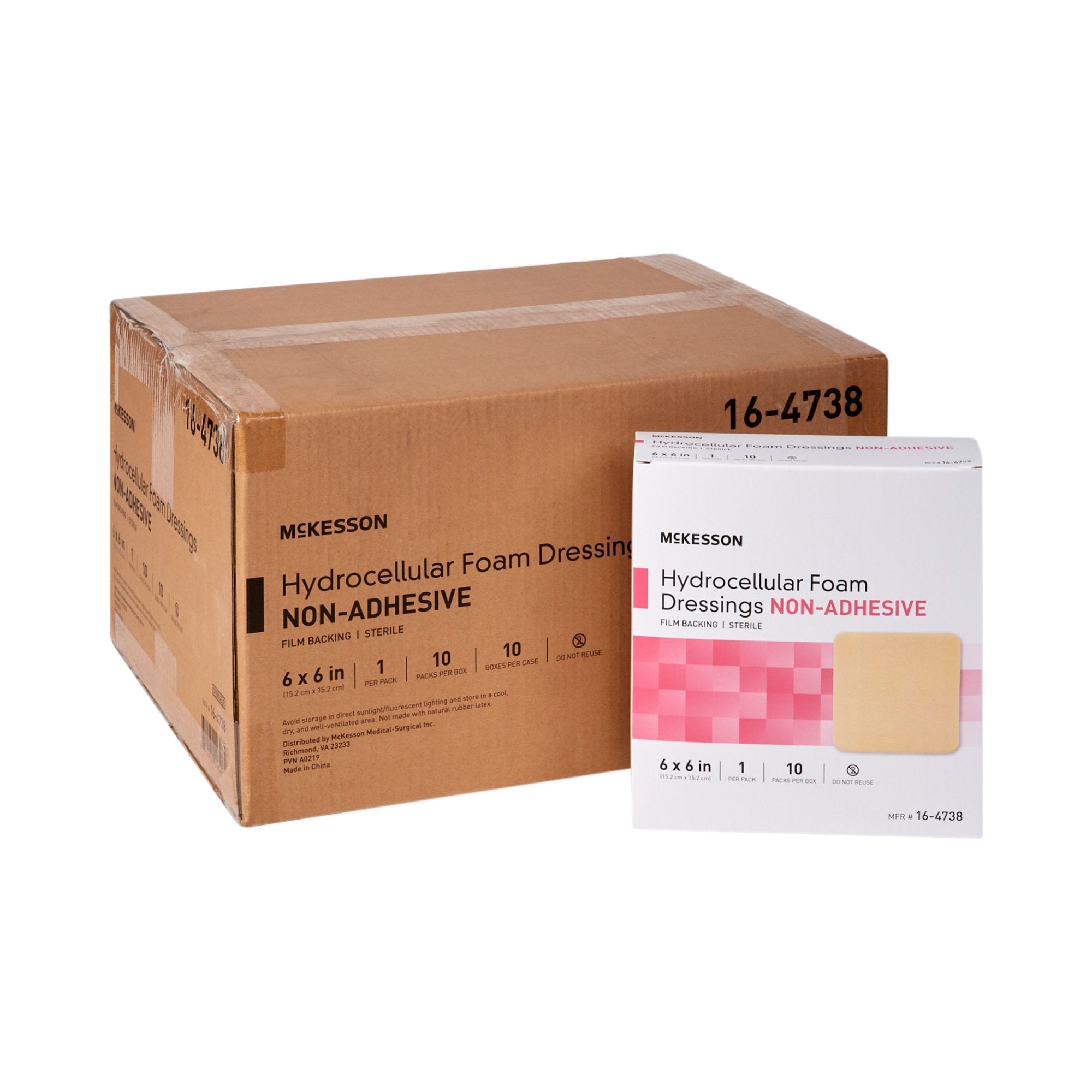 McKesson Nonadhesive without Border Foam Dressing, 6 x 6 Inch