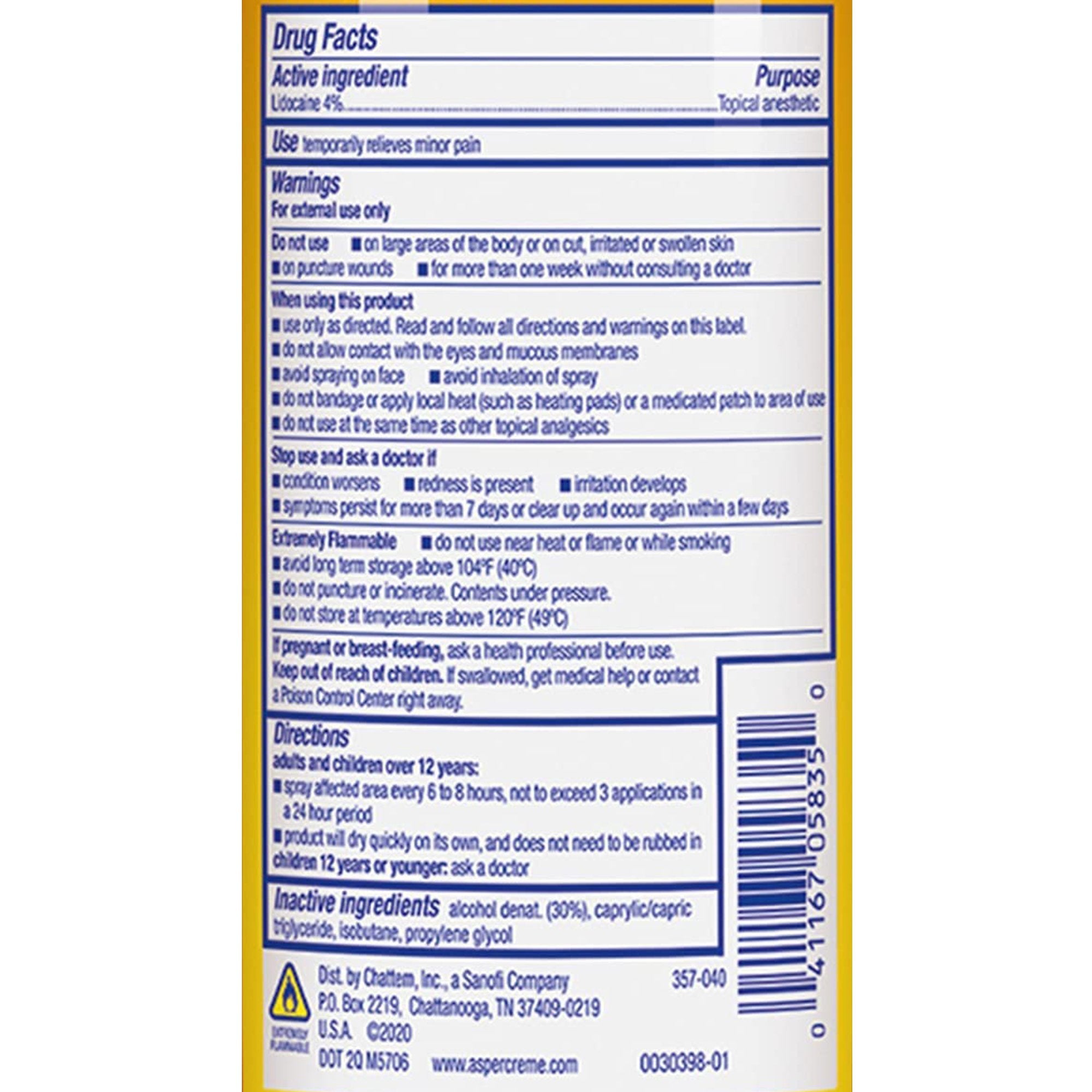 Aspercreme® Max Lidocaine Topical Pain Relief, 4-ounce Spray