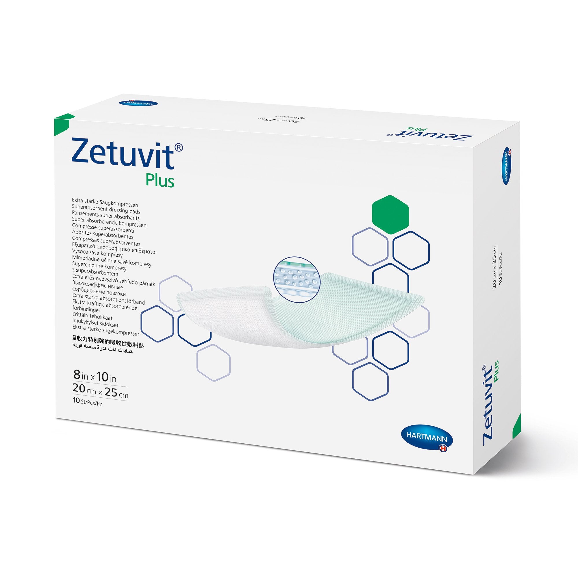 Zetuvit® Plus Sterile Superabsorbent Dressing, 8 x 10 Inch