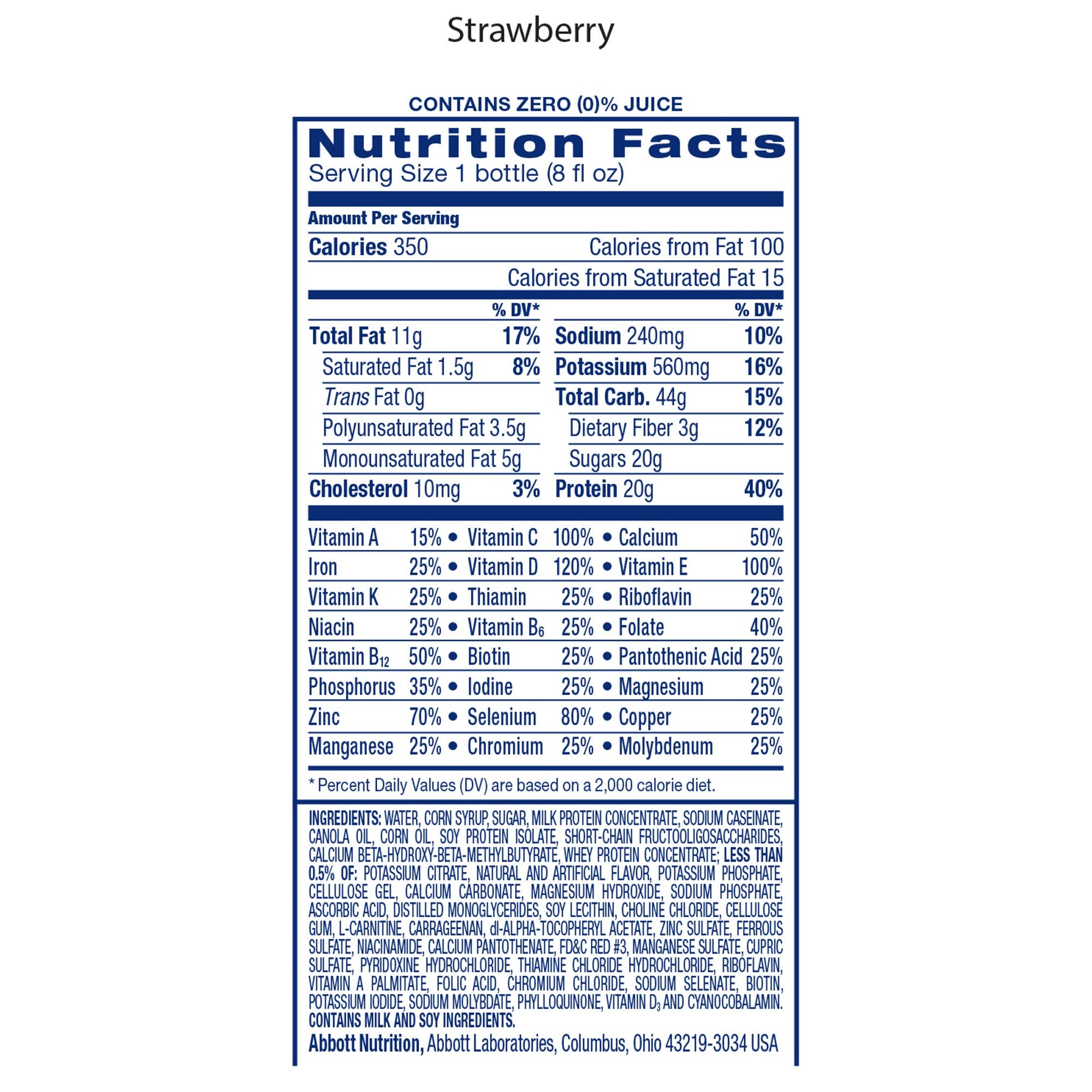 Ensure® Enlive® Advanced Nutrition Shake Strawberry Oral Supplement, 8 oz Bottle