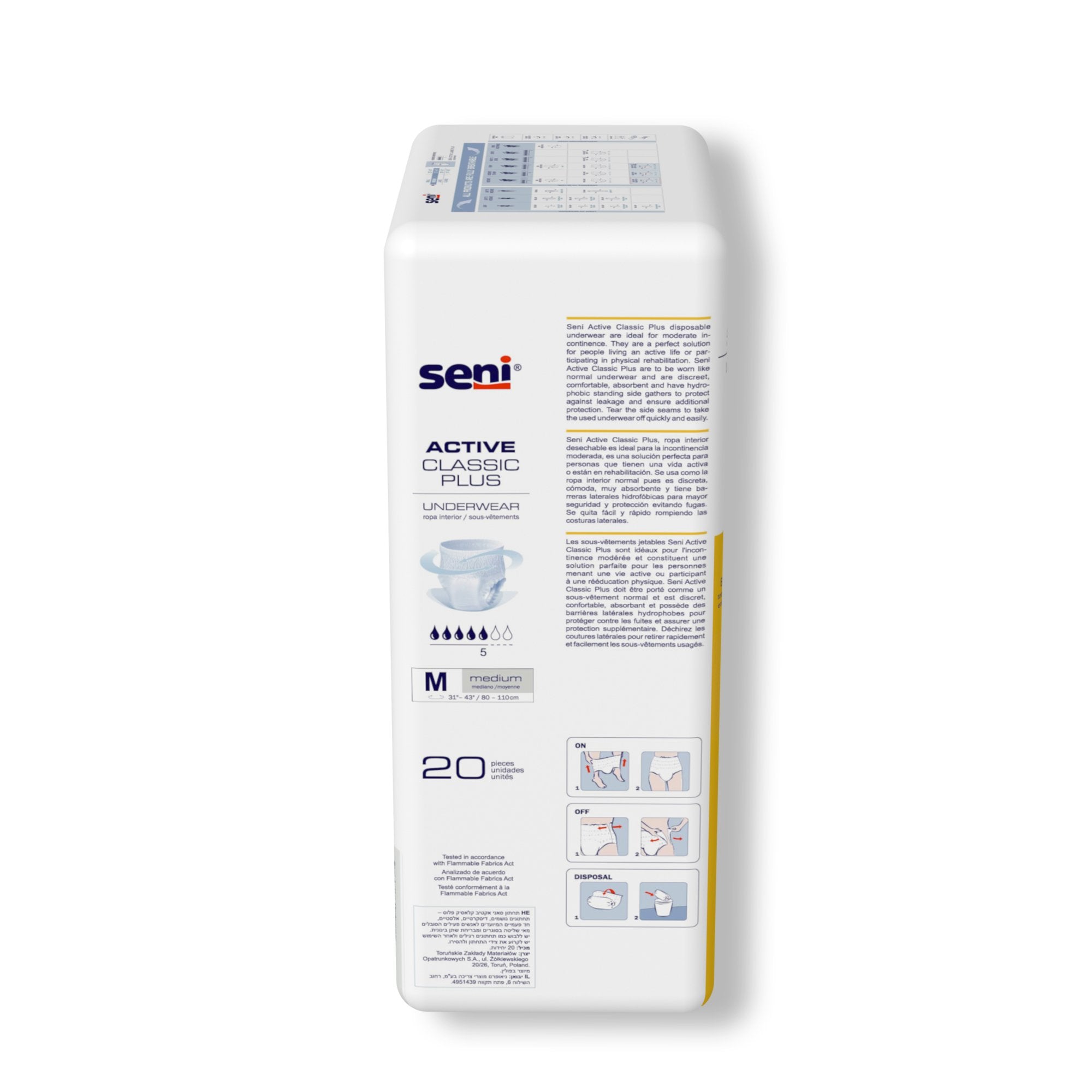 Seni® Active Classic Plus Moderate Absorbent Underwear, Medium