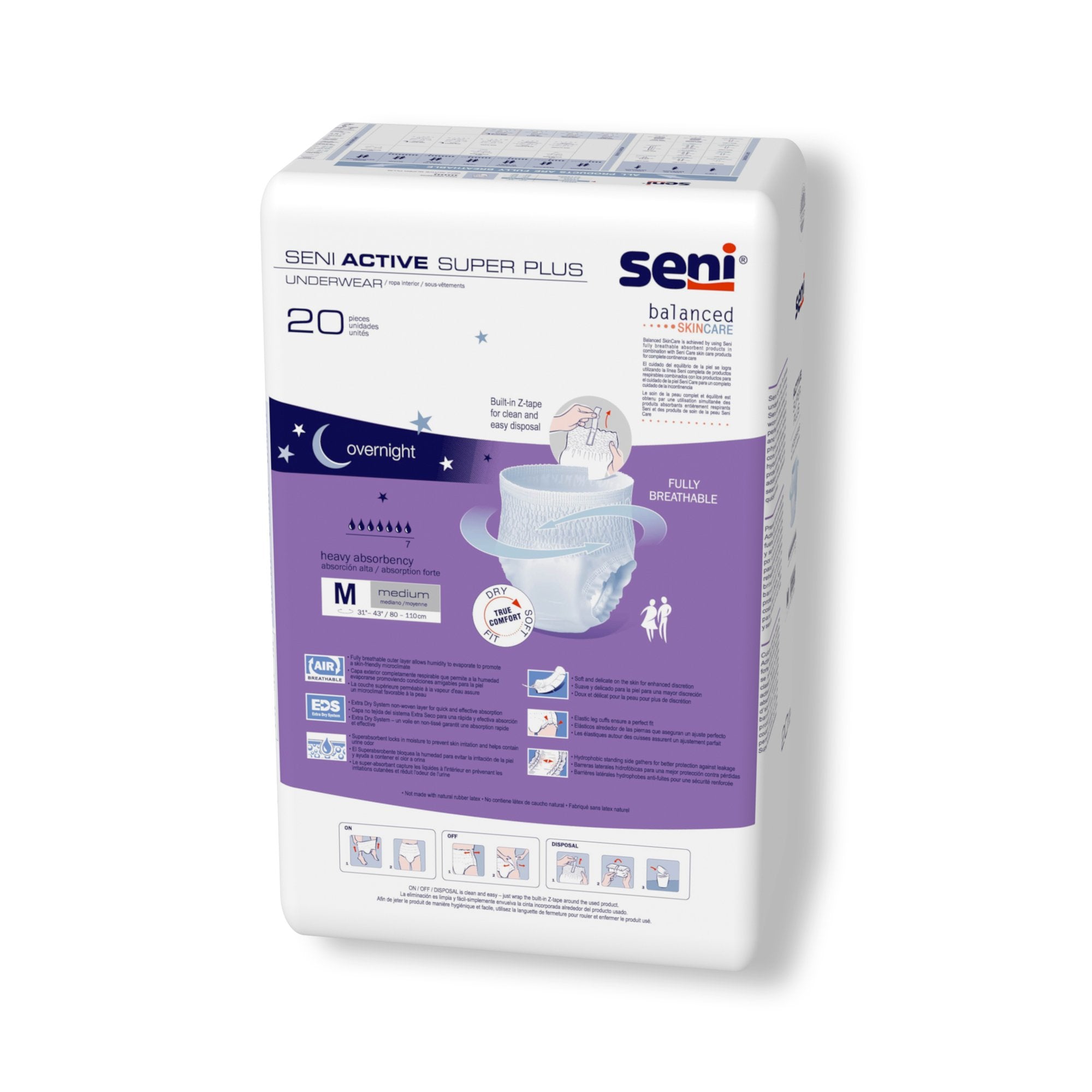 Seni® Active Super Plus Heavy Absorbent Underwear, Medium