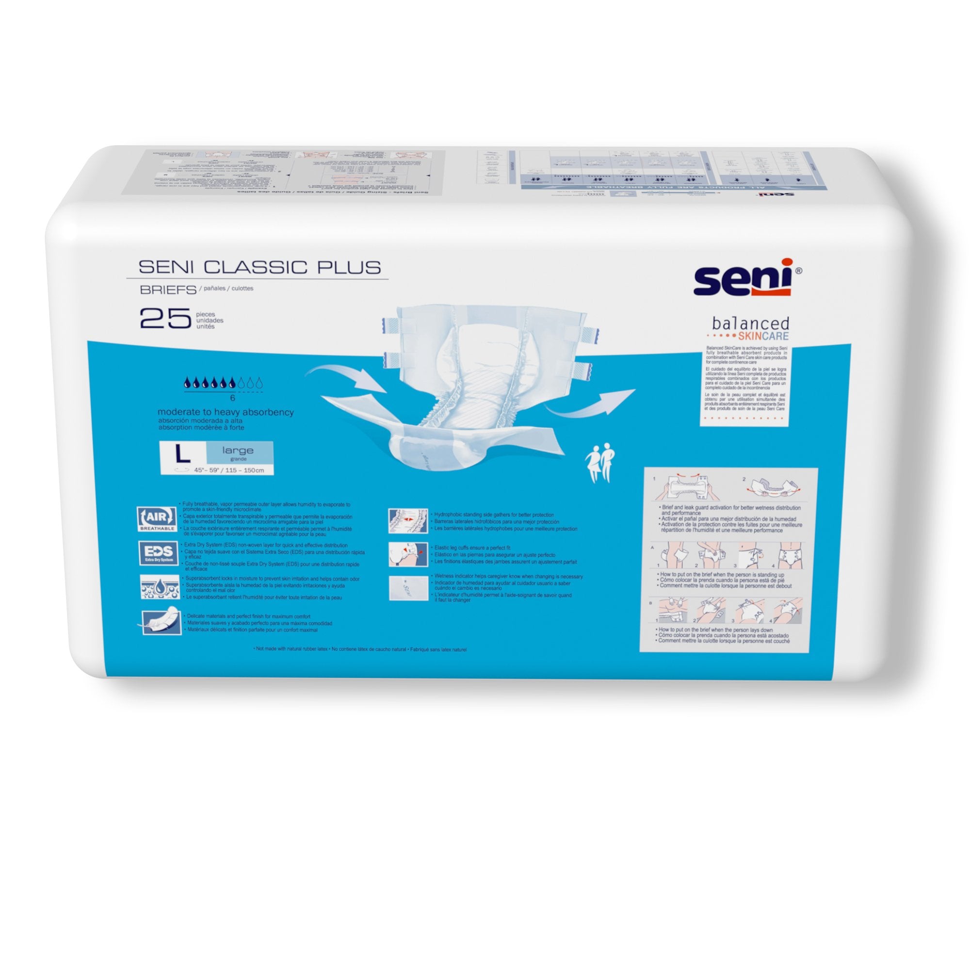 Seni® Classic Plus Moderate to Heavy Incontinence Brief, Large
