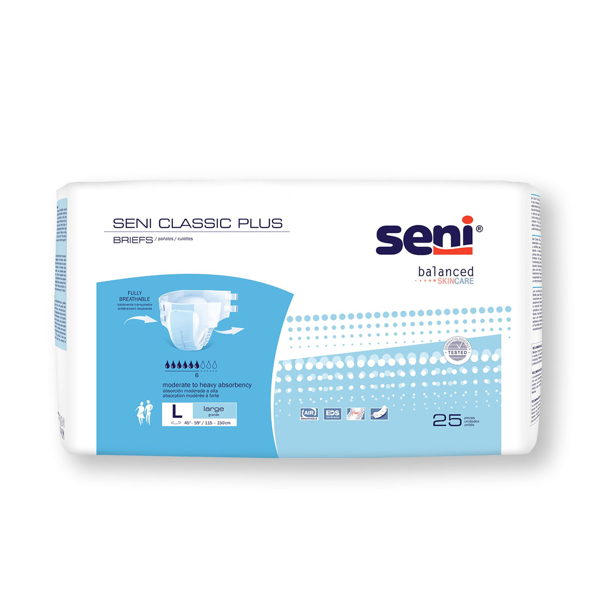 Seni® Classic Plus Moderate to Heavy Incontinence Brief, Large