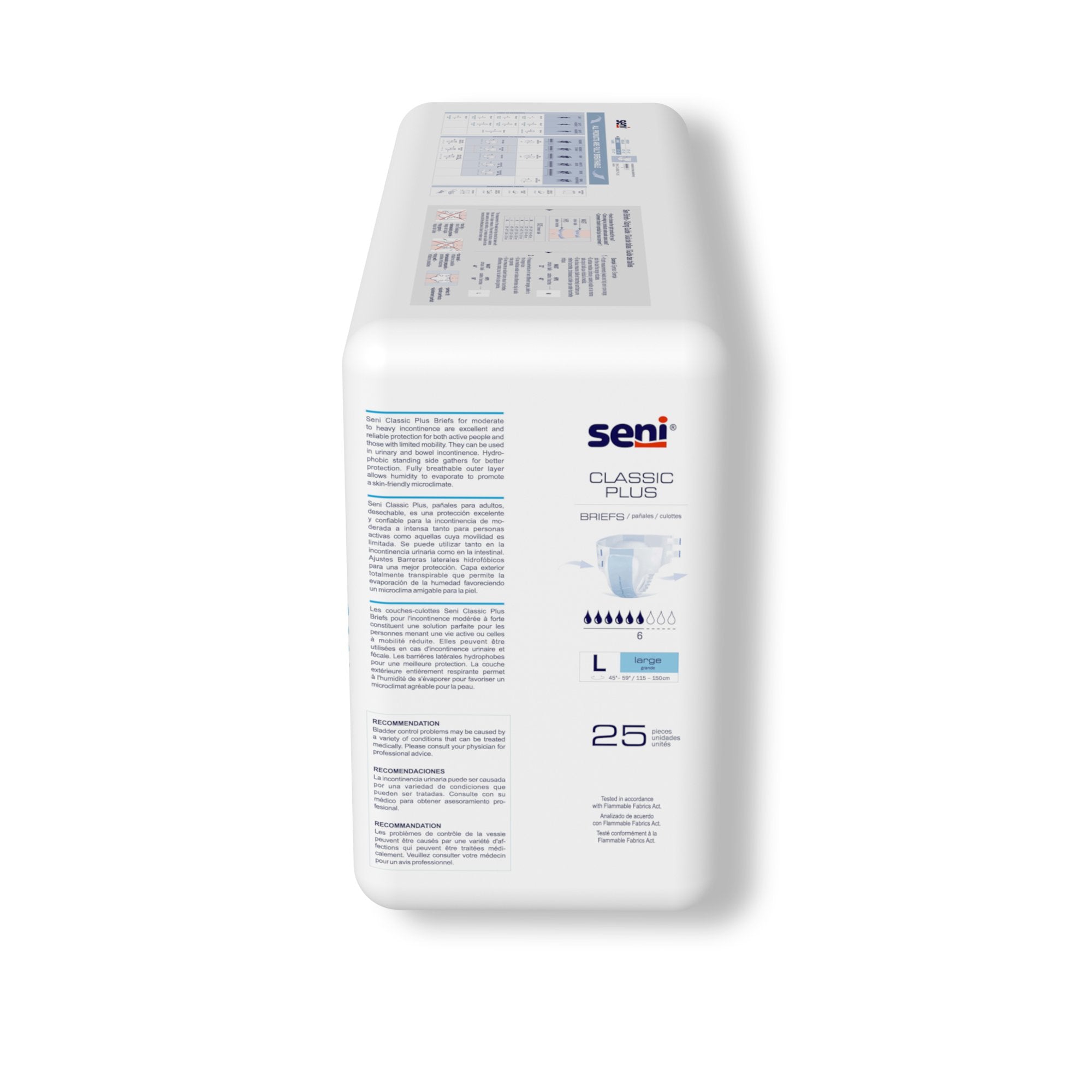 Seni® Classic Plus Moderate to Heavy Incontinence Brief, Large