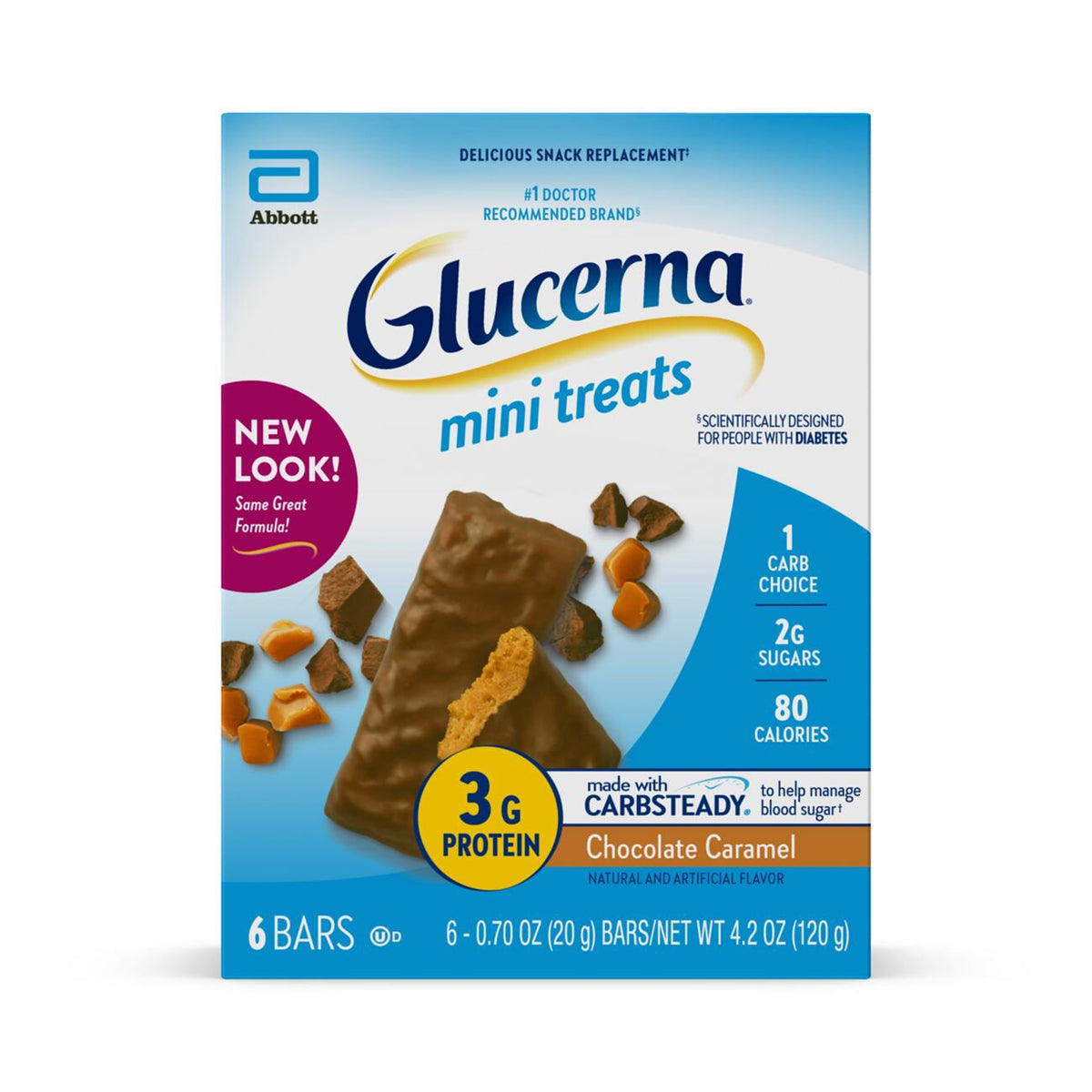 Glucerna® Mini Treats Chocolate Caramel Nutrition Bar, 20 Gram Packet