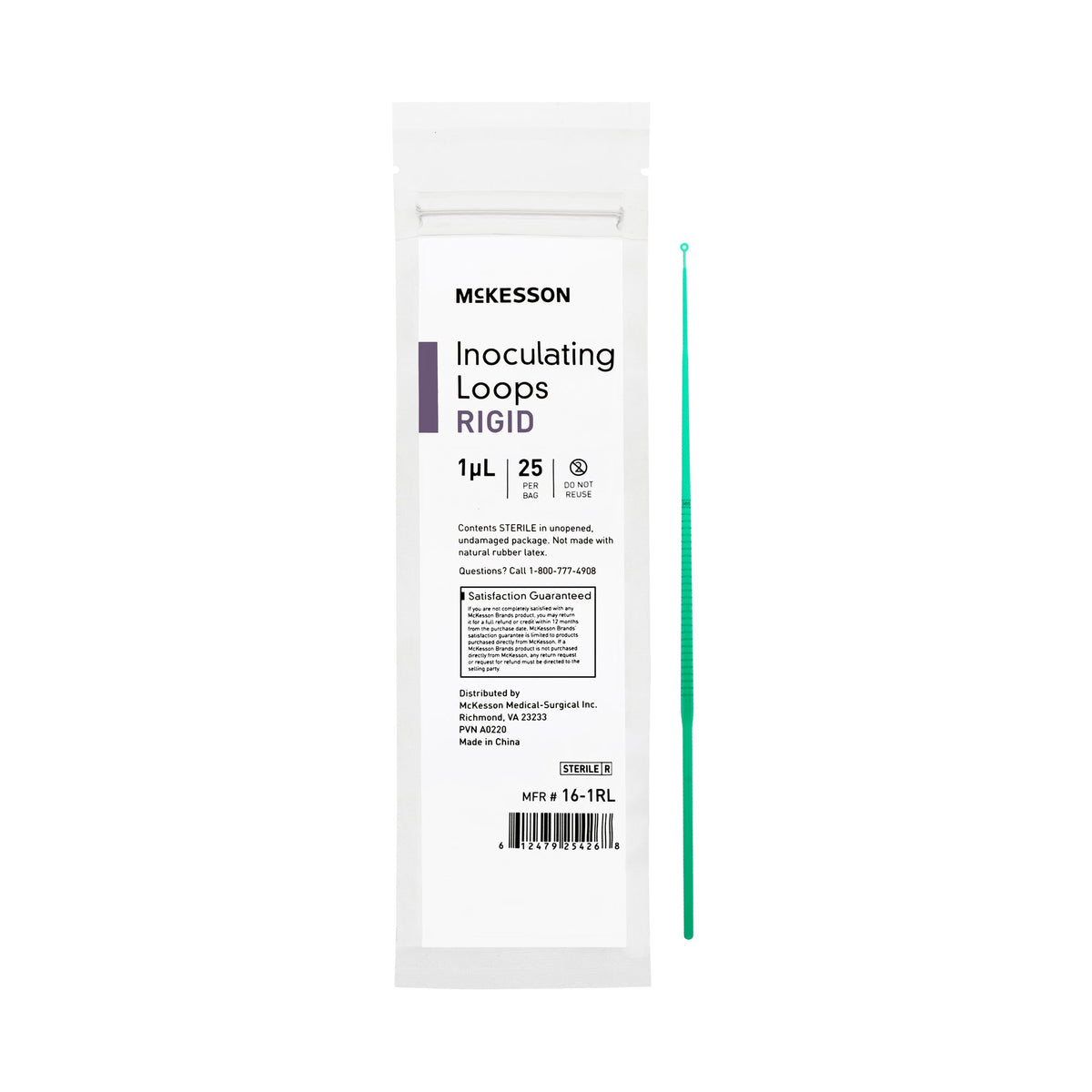 McKesson Inoculating Loop, Dark Color, 1 Î¼L, 20-Centimeter Length