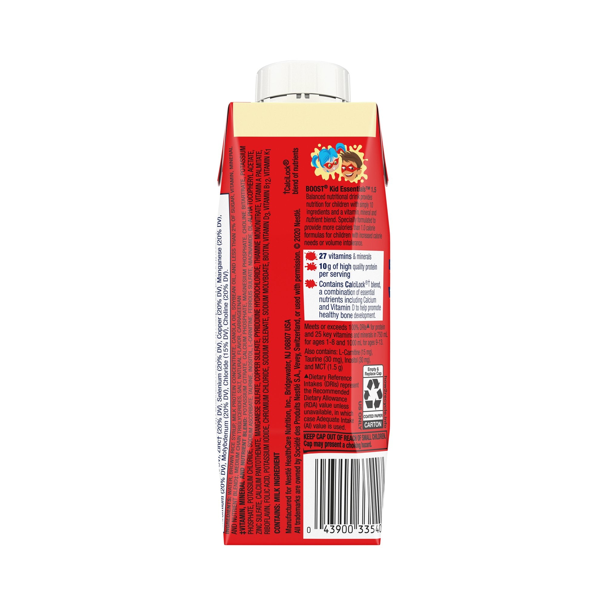 Boost® Kid Essentials 1.5 Vanilla Pediatric Oral Supplement / Tube Feeding Formula, 8 oz. Carton