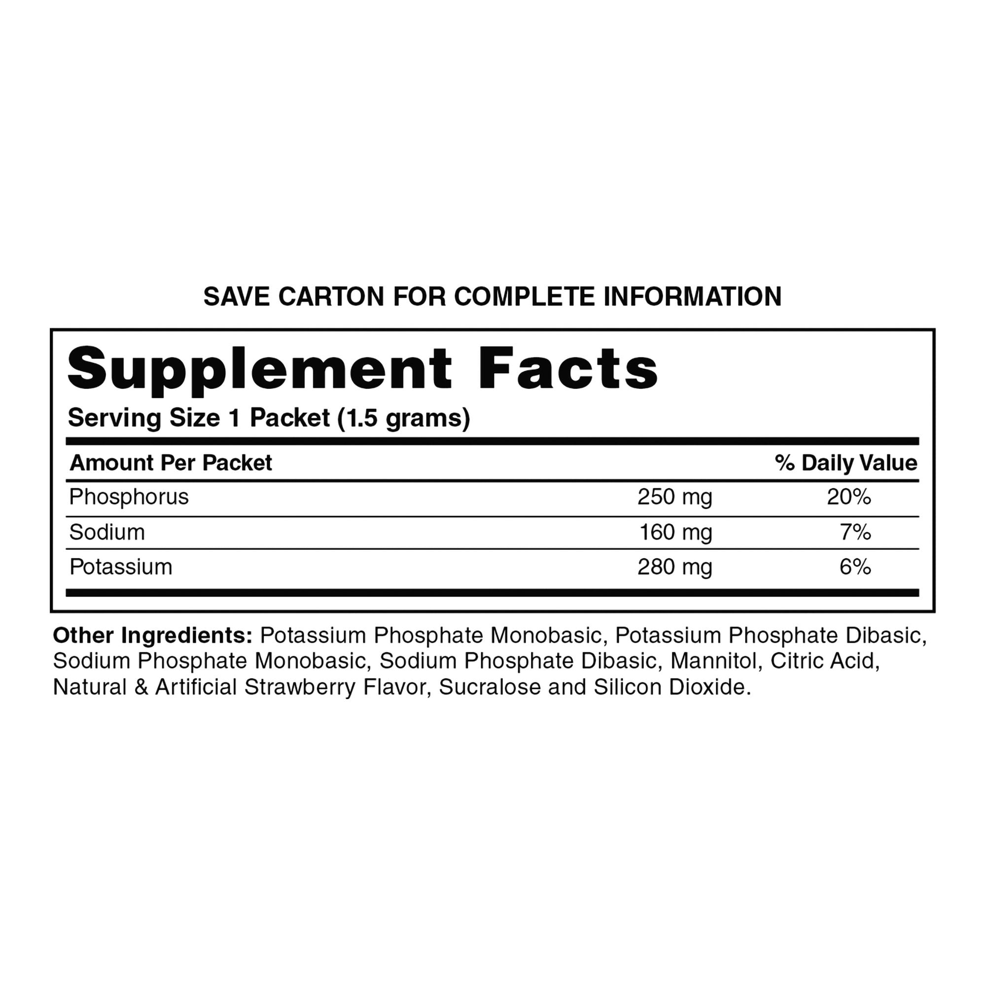 Geri-Care Phosphorus Supplement Powder with Electrolytes, Strawberry Flavor