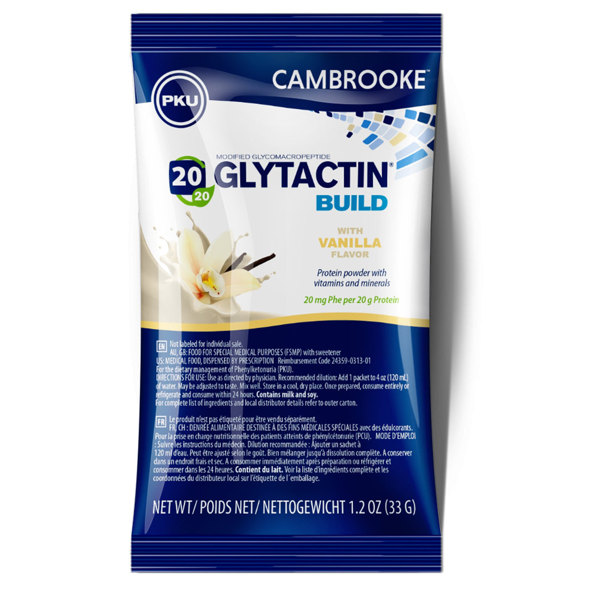 Glytactin® Build 20/20 Oral Supplement for Phenylketonuria (PKU), Vanilla Flavor