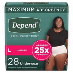 Depend® FIT-FLEX® Womens Absorbent Underwear, Large, Blush