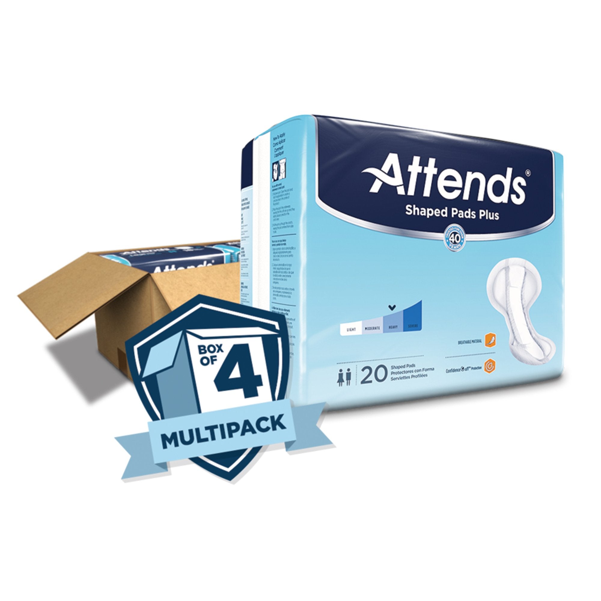 Attends® Shaped Pads Plus