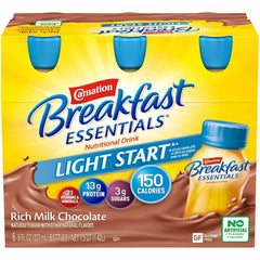 Carnation Breakfast Essentials® Light Start® Chocolate Oral Supplement, 8 oz. Bottle