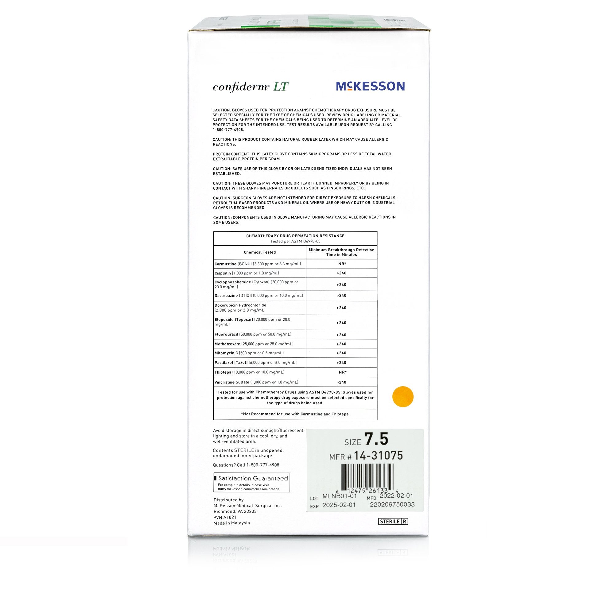 Confiderm® LT Latex Surgical Glove, Size 7.5, Ivory