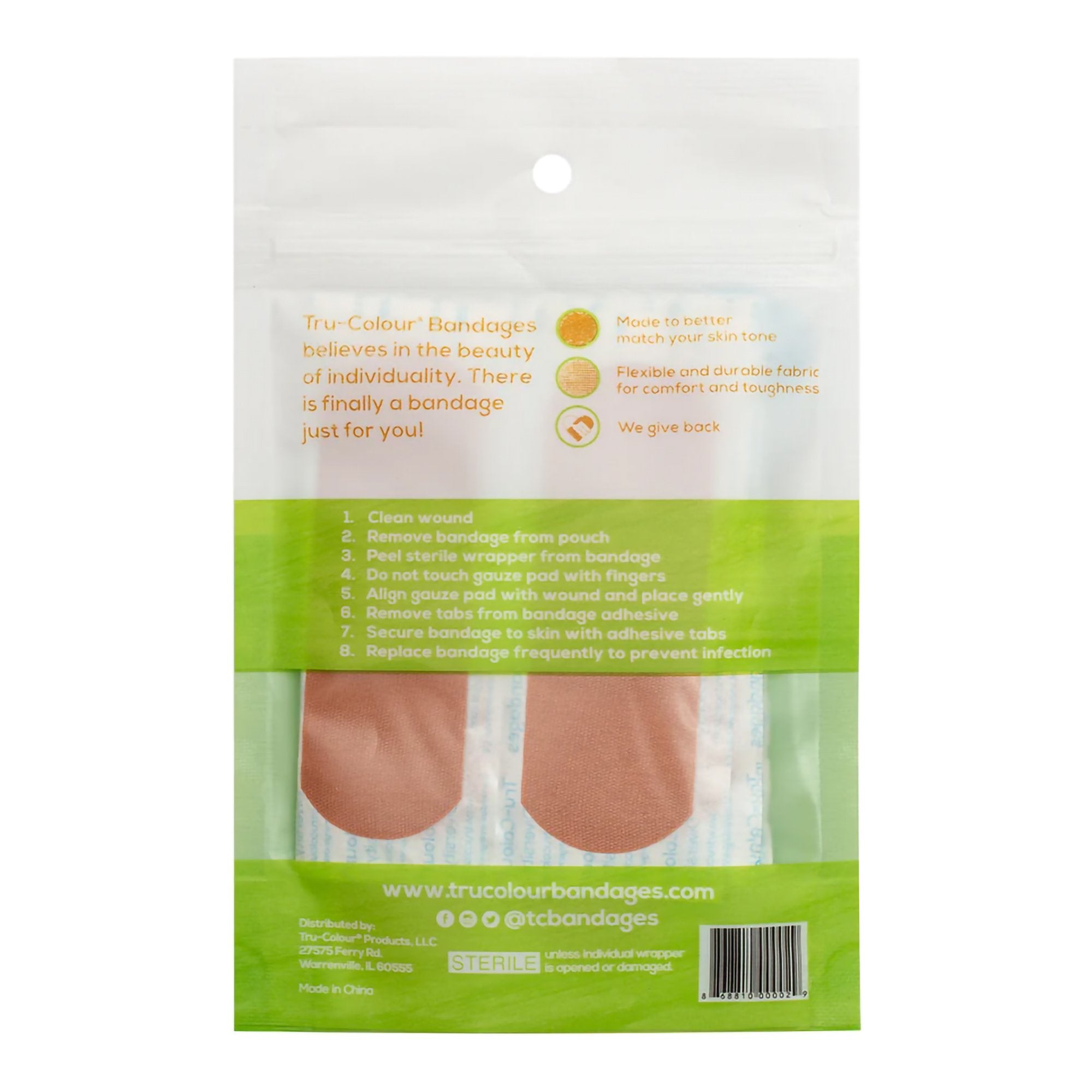 Tru-Colour Skin Tone Adhesive Bandages for Olive Skin Tone Shades