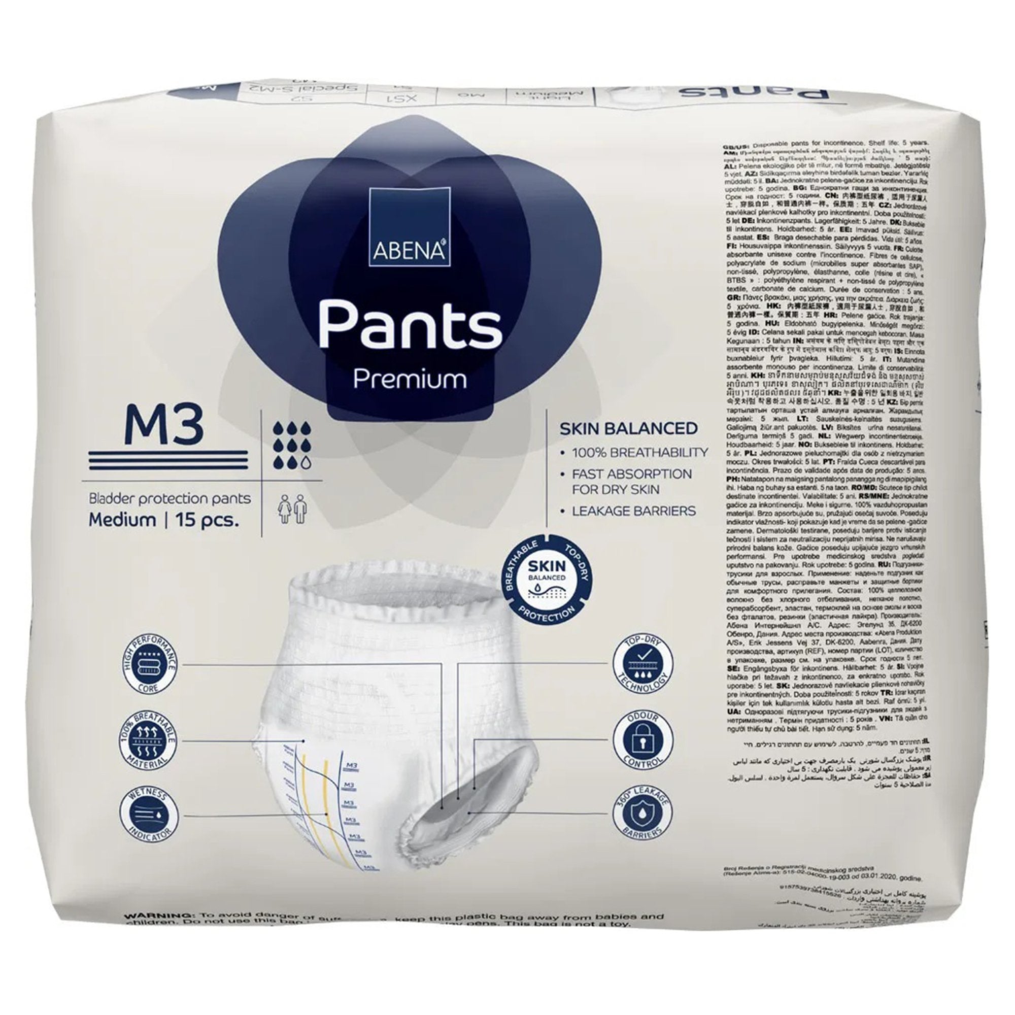 Abena® Premium Pants M3 Incontinence Brief, Medium