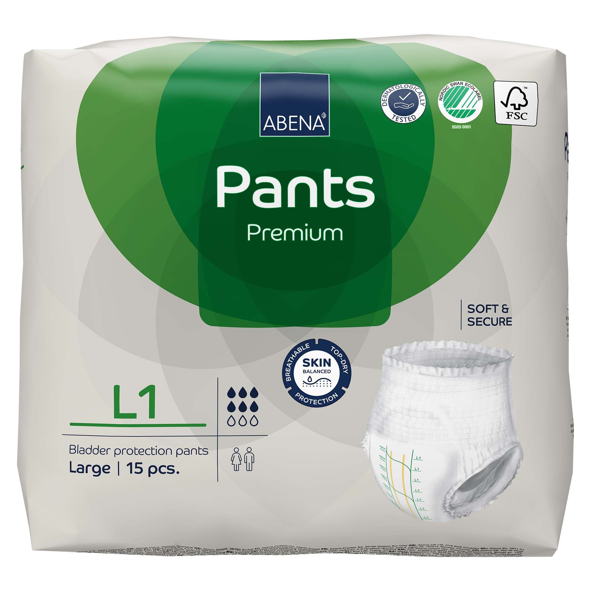 Abena® Premium Pants L1 Incontinence Brief, Large
