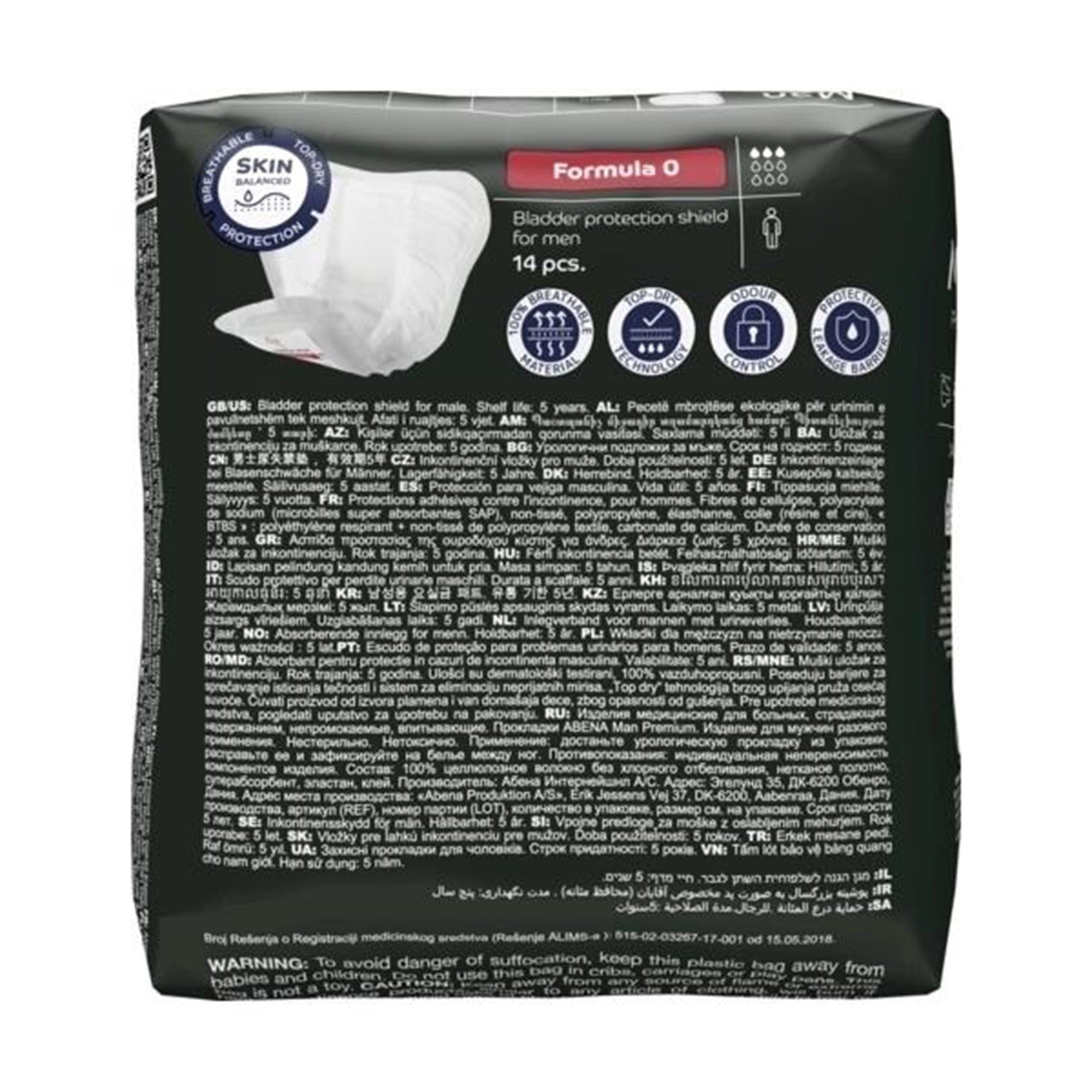 Abena® Man Premium Bladder Protection Shield, Formula 0