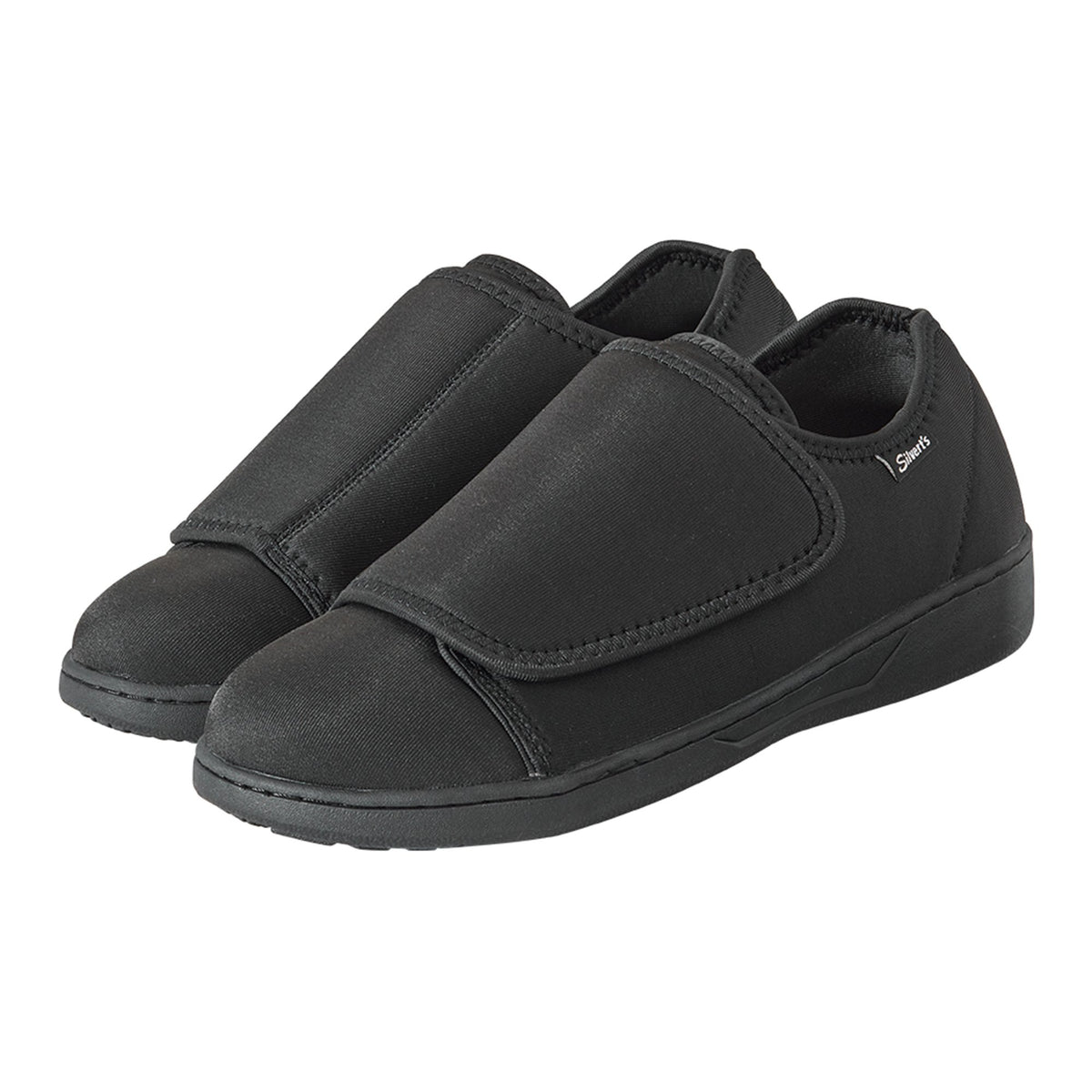 Silverts® Ultra Comfort Flex Hook and Loop Closure Shoe, Size 12, Black