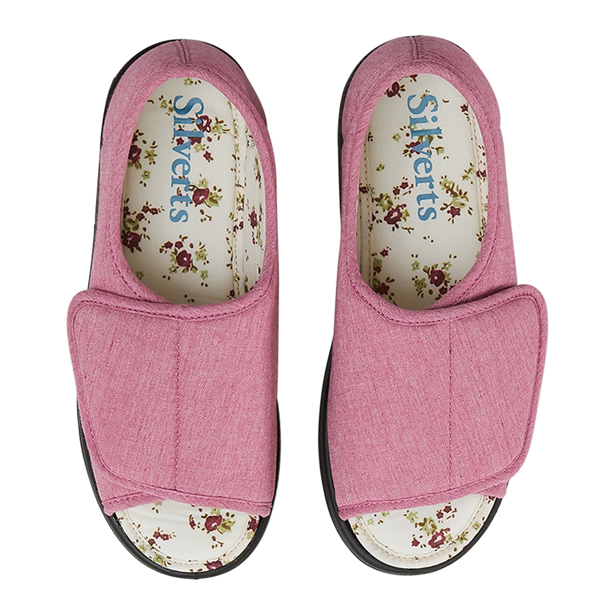 Silverts® Hook and Loop Closure Shoe, Size 6, Misty Rose