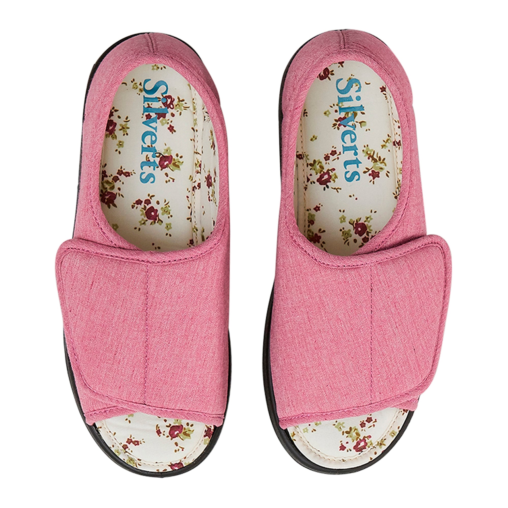 Silverts® Hook and Loop Closure Shoe, Size 7, Misty Rose