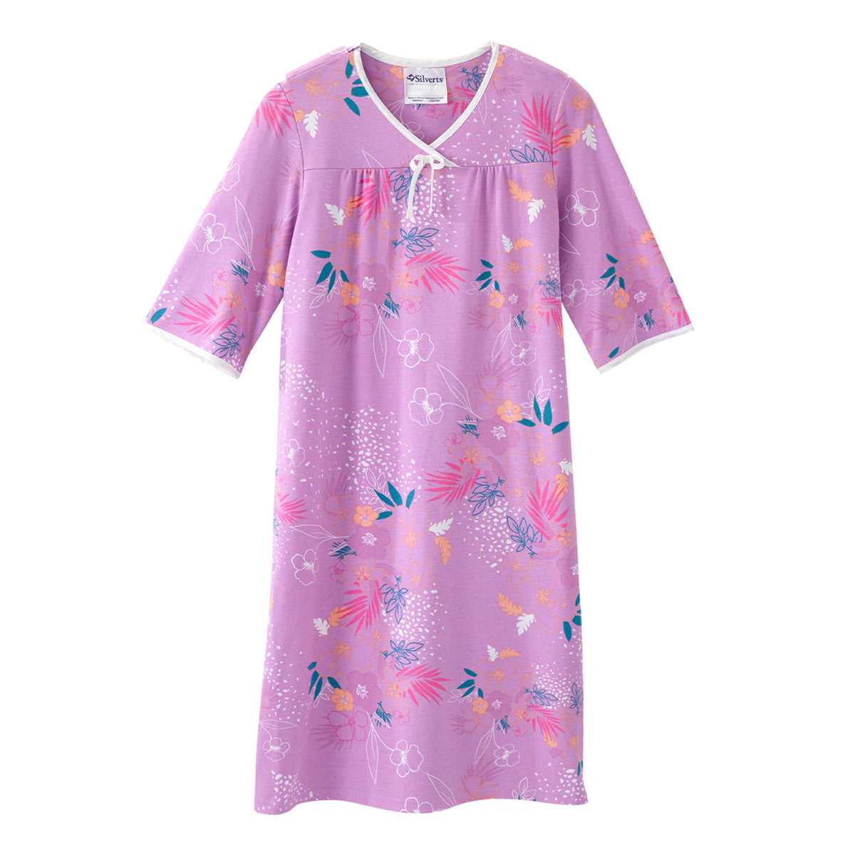 Silverts® Shoulder Snap Patient Exam Gown, Medium, Soft Tropical