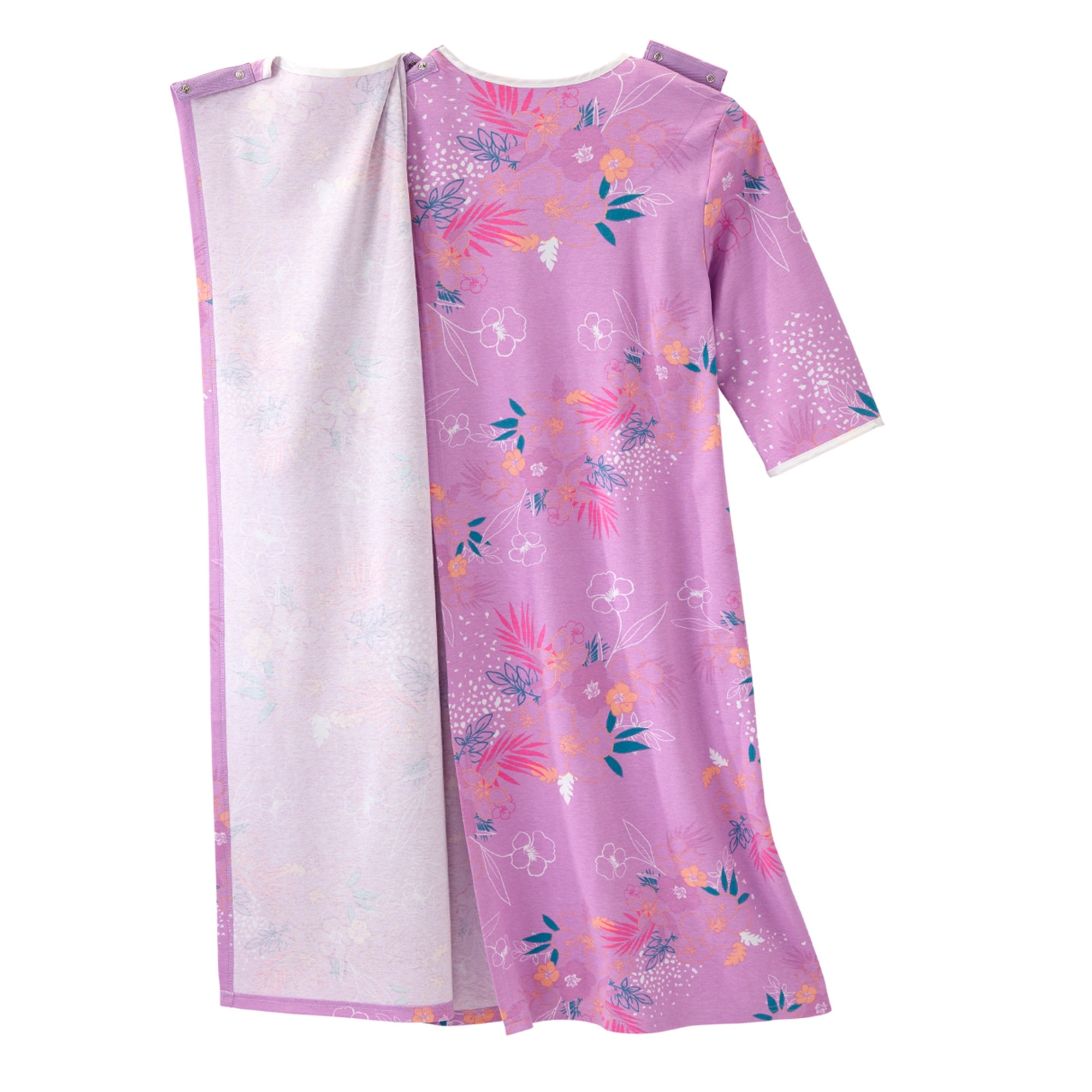 Silverts® Shoulder Snap Patient Exam Gown, Medium, Soft Tropical