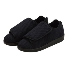 Silverts® Men's Double Extra Wide Slip Resistant Slippers, Black, Size 12