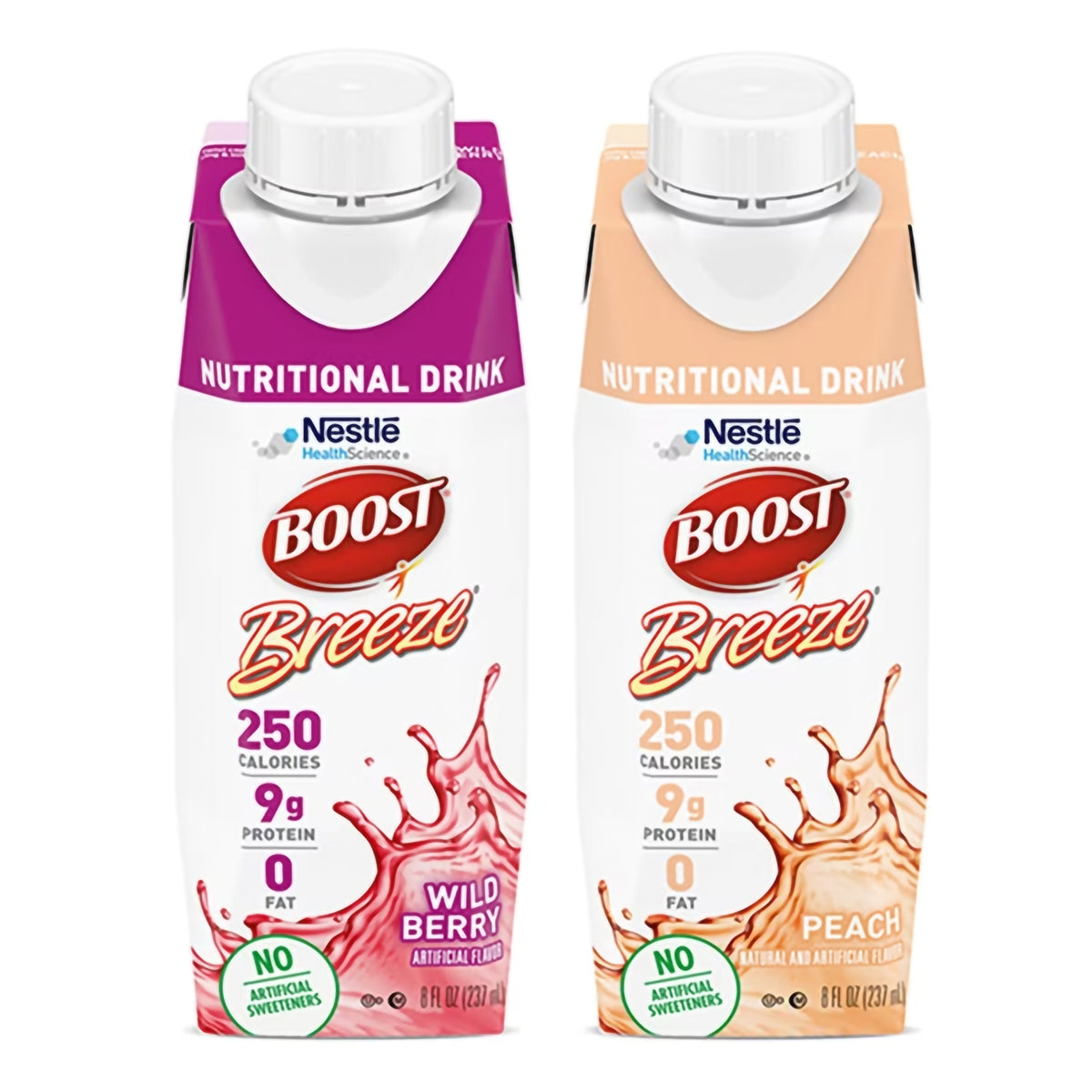 Boost Breeze® Variety Flavor (Peach, Wild Berry) Oral Supplement, 8 oz. Carton