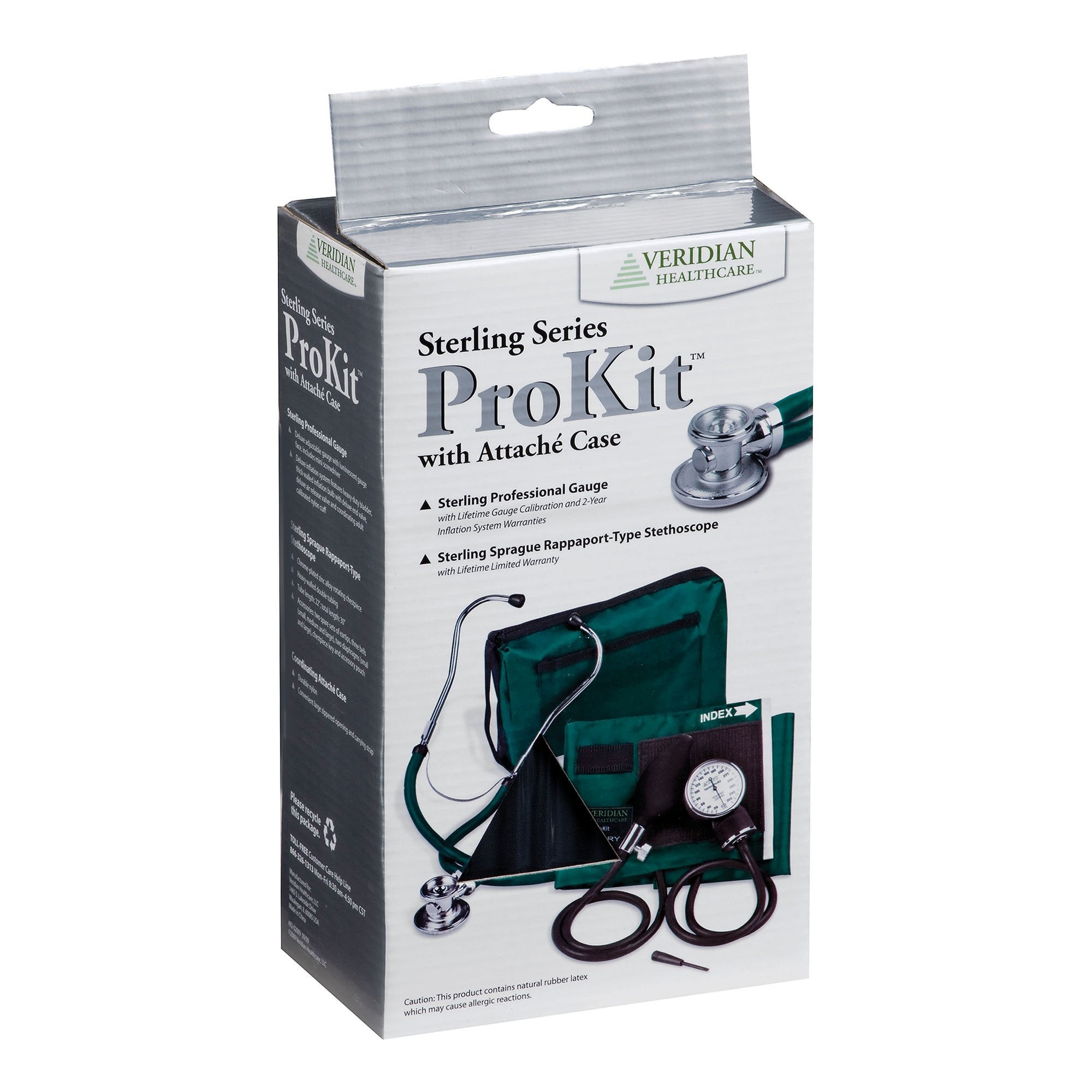 Sterling Series ProKit Aneroid Sphygmomanometer with Stethoscope, Navy Blue