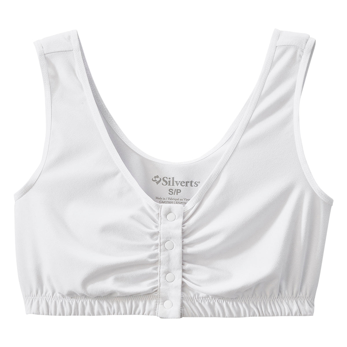 Silverts® Adaptive Front Snap Closure Bra, Medium, White