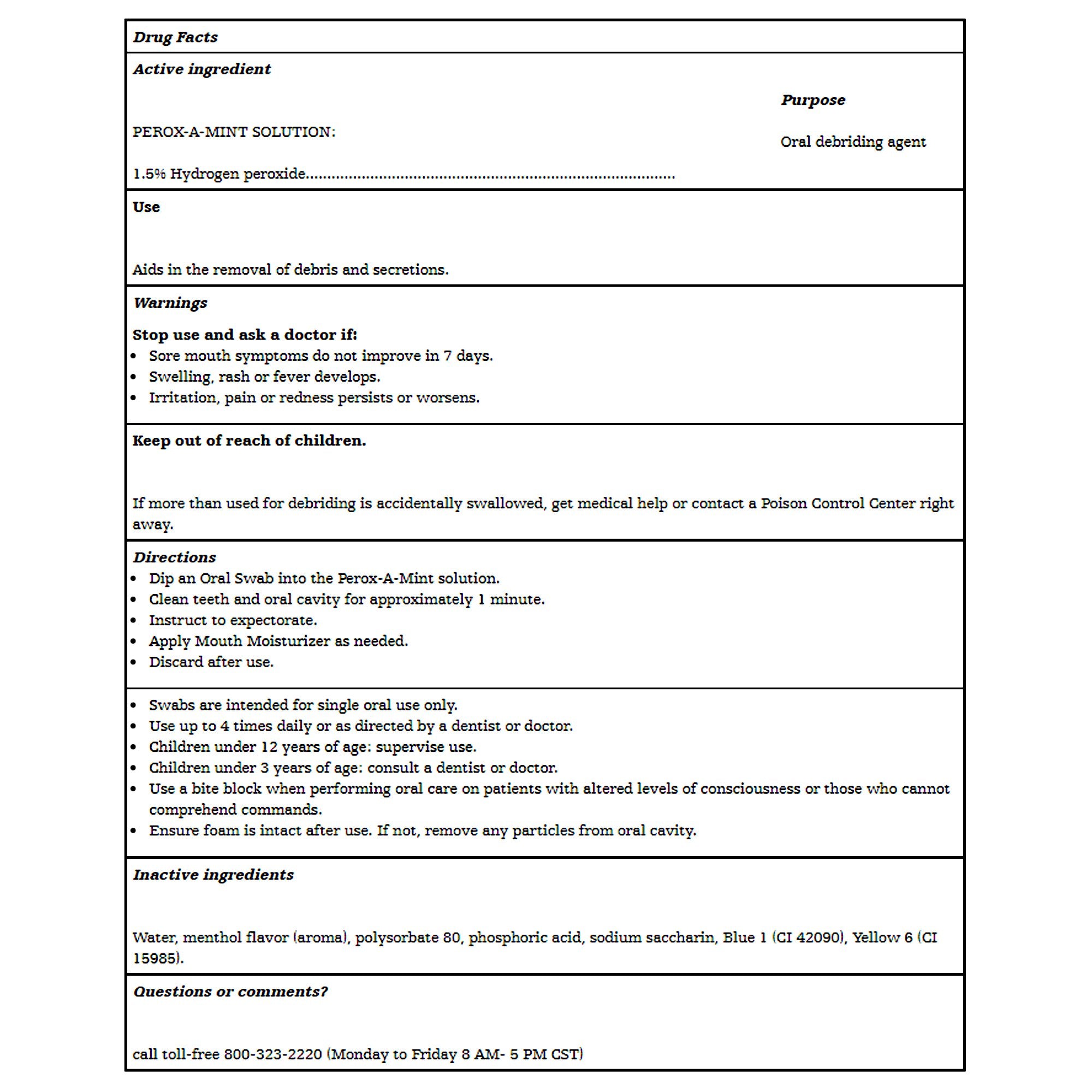 Toothette® Short Term Swab System