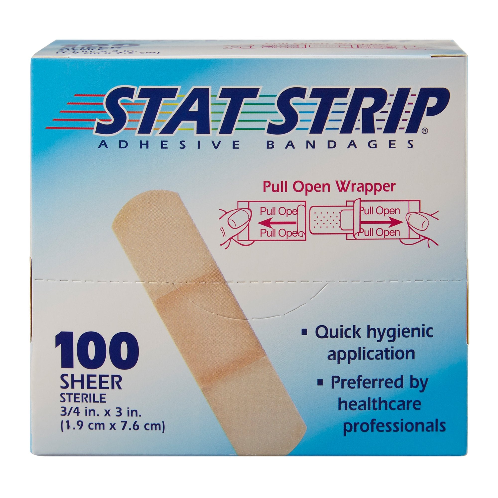 American® White Cross Stat Strip® Tan Adhesive Strip, Â¾ x 3 Inch