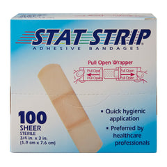 American® White Cross Stat Strip® Tan Adhesive Strip, Â¾ x 3 Inch