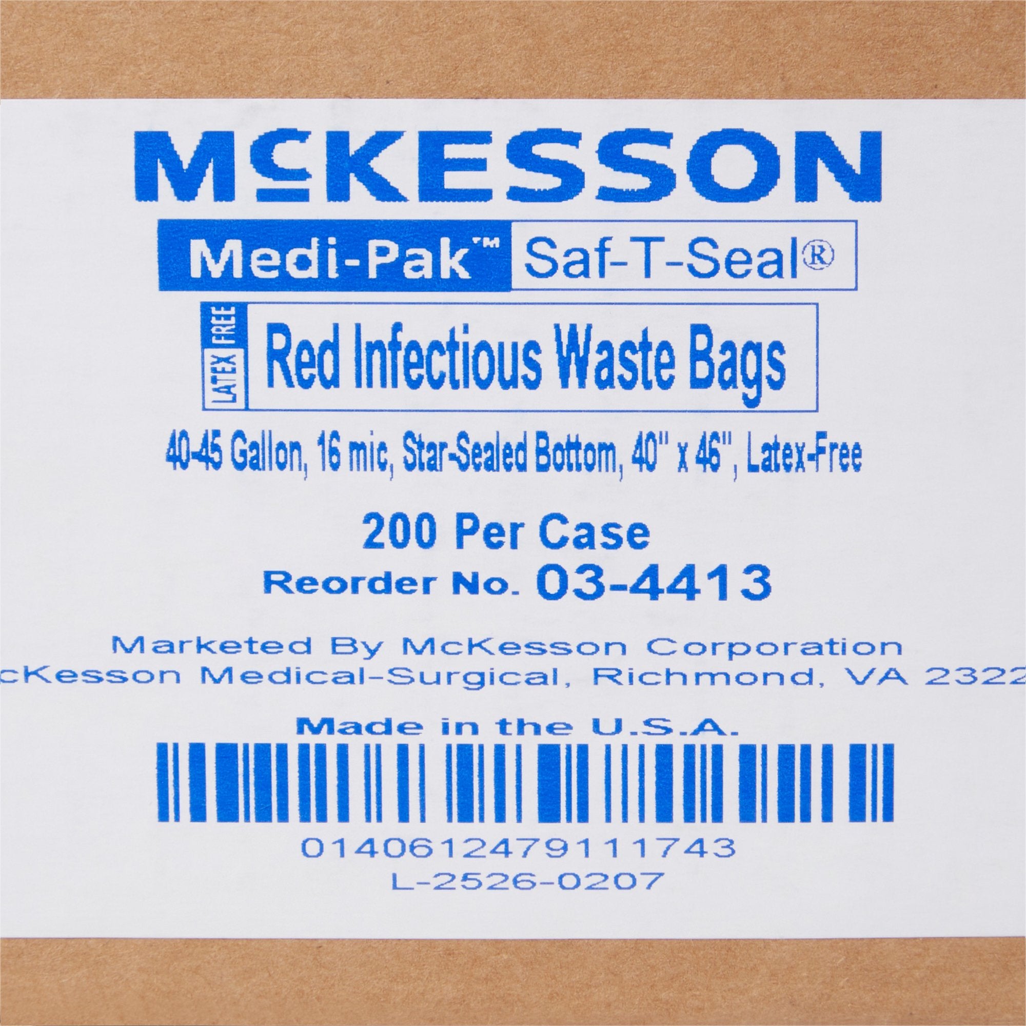 SAF-T-SEAL® Infectious Waste Bag, 40-45 gal