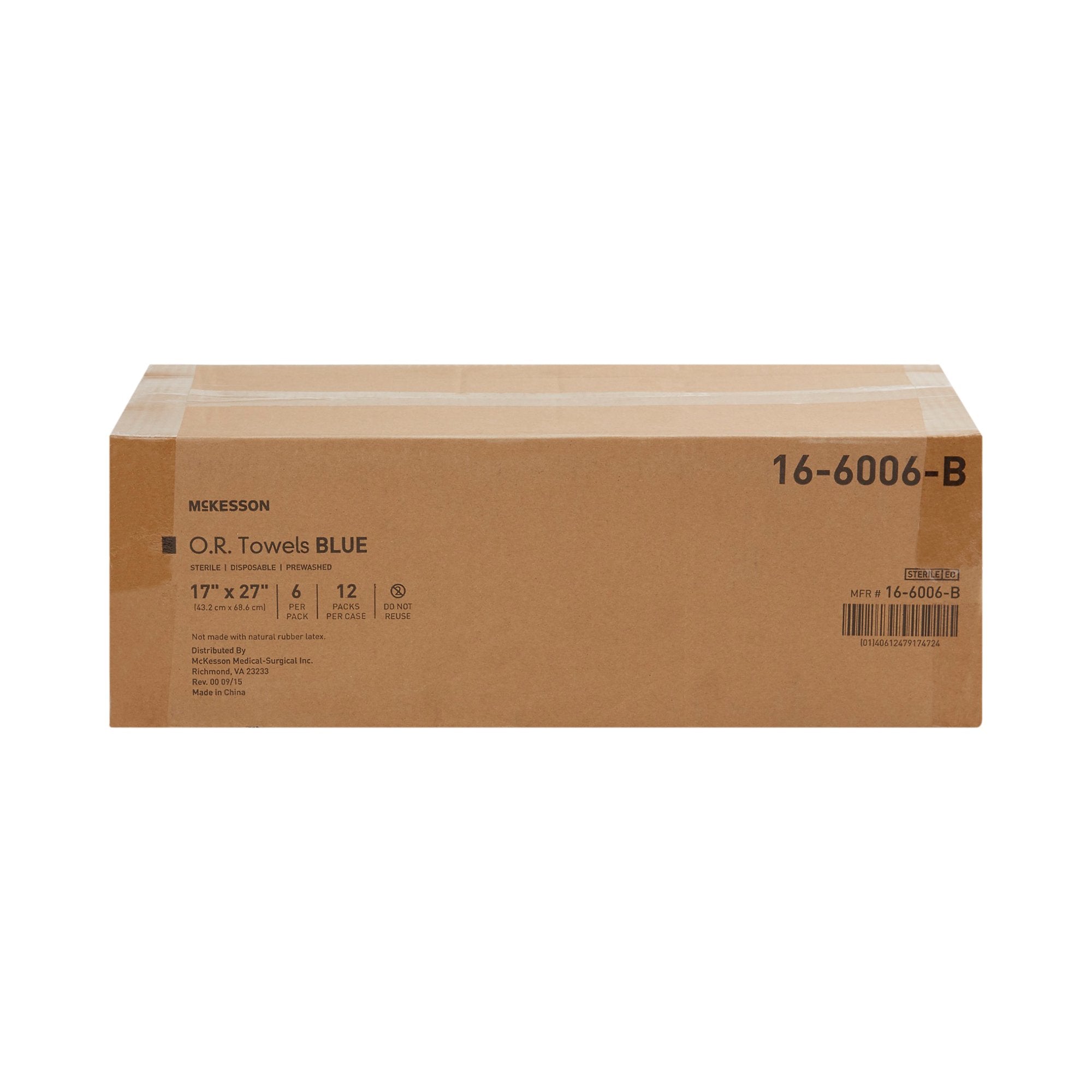 McKesson Sterile Blue O.R. Towel, 17 x 27 Inch