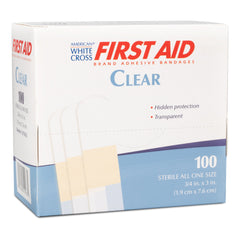 American® White Cross First Aid® Clear Adhesive Strip, 4 x 3 Inch