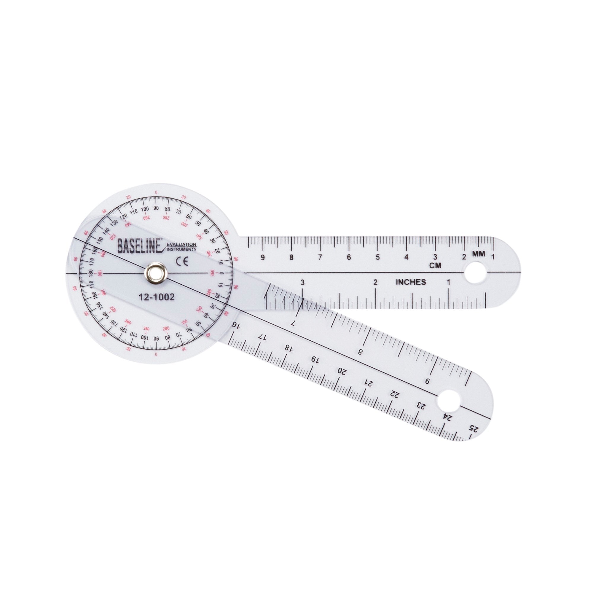 Baseline® 360Â° Head Plastic Goniometer, 6 Inch Arms