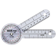 Baseline® 360Â° Head Plastic Goniometer, 6 Inch Arms