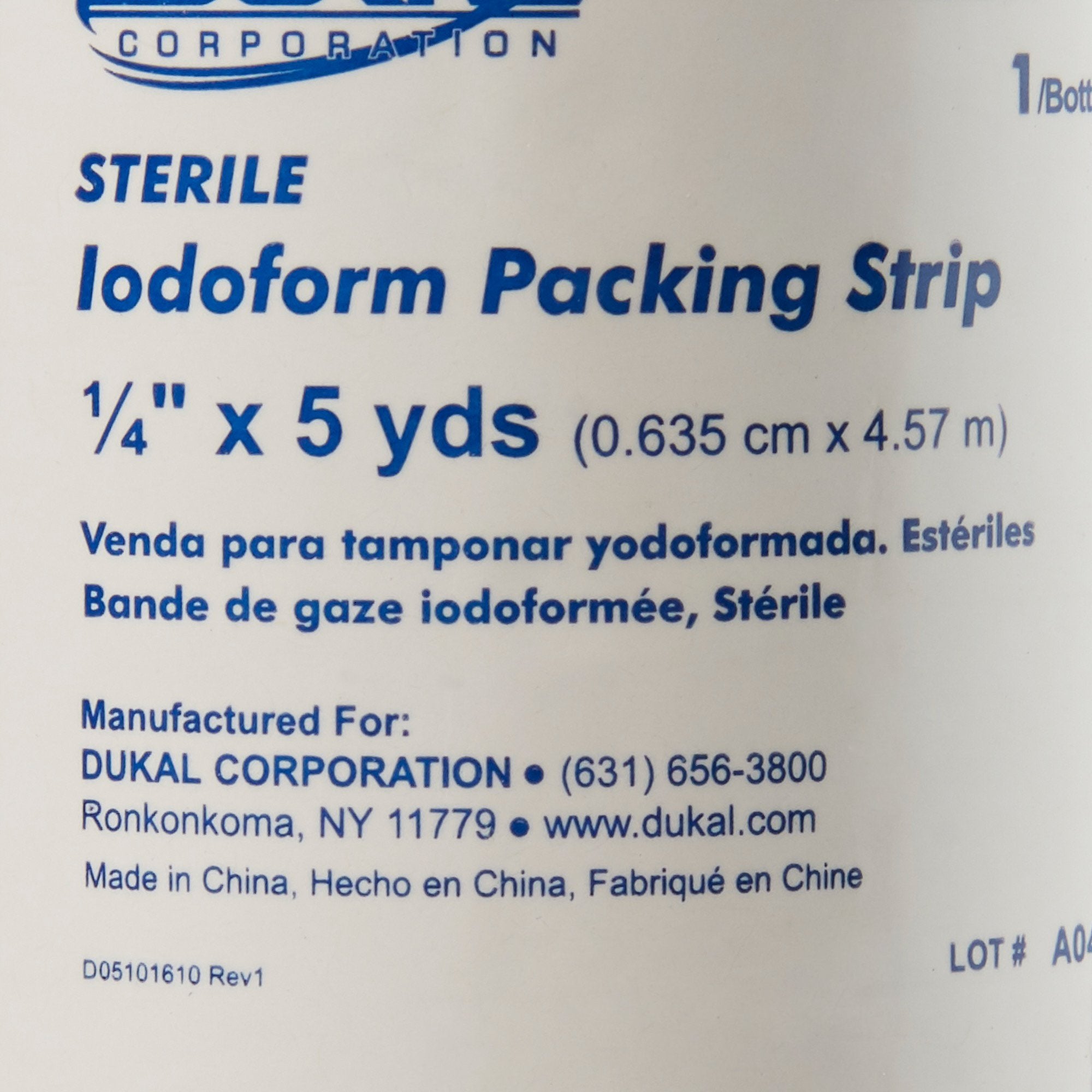 Dukal Iodoform Wound Packing Strip, Â¼ Inch x 5 Yard
