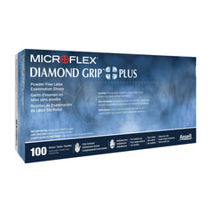 Microflex® Diamond Grip Plus Latex Gloves, Large, White