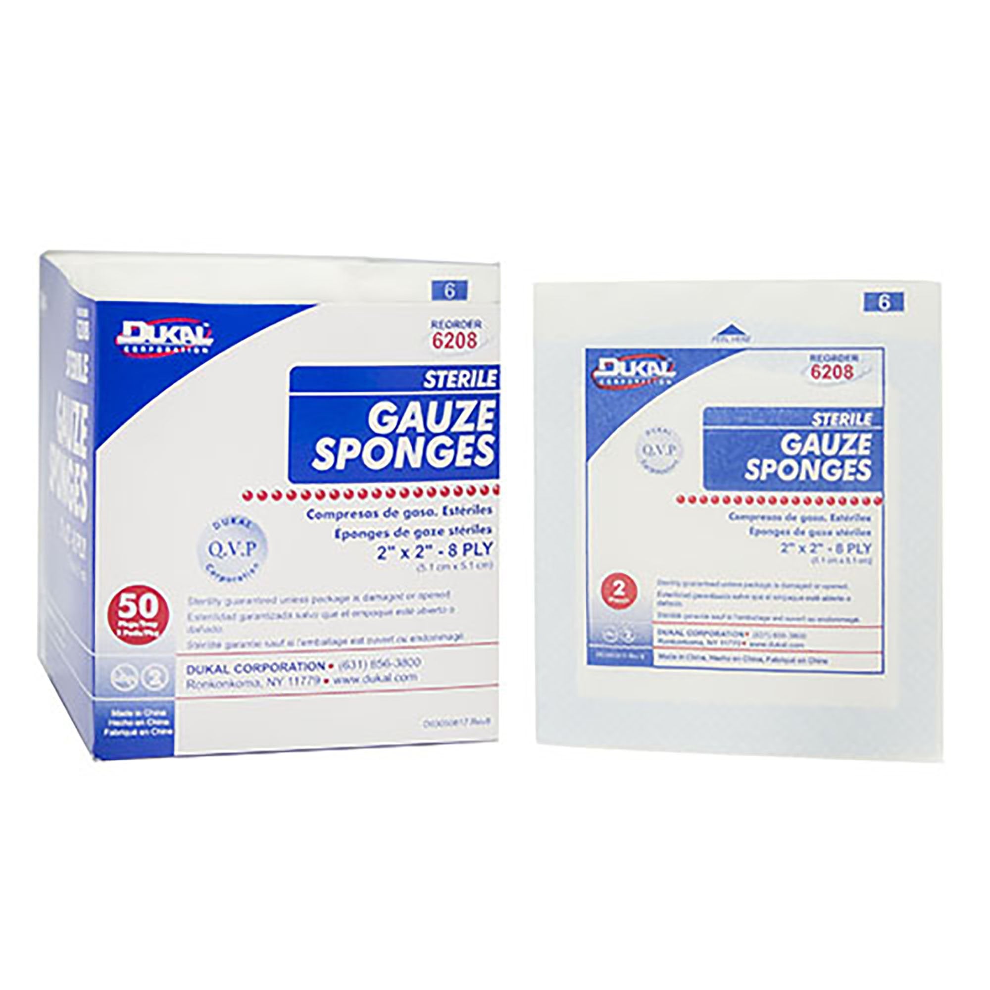 Dukal Sterile Gauze Sponge, 2 x 2 Inch