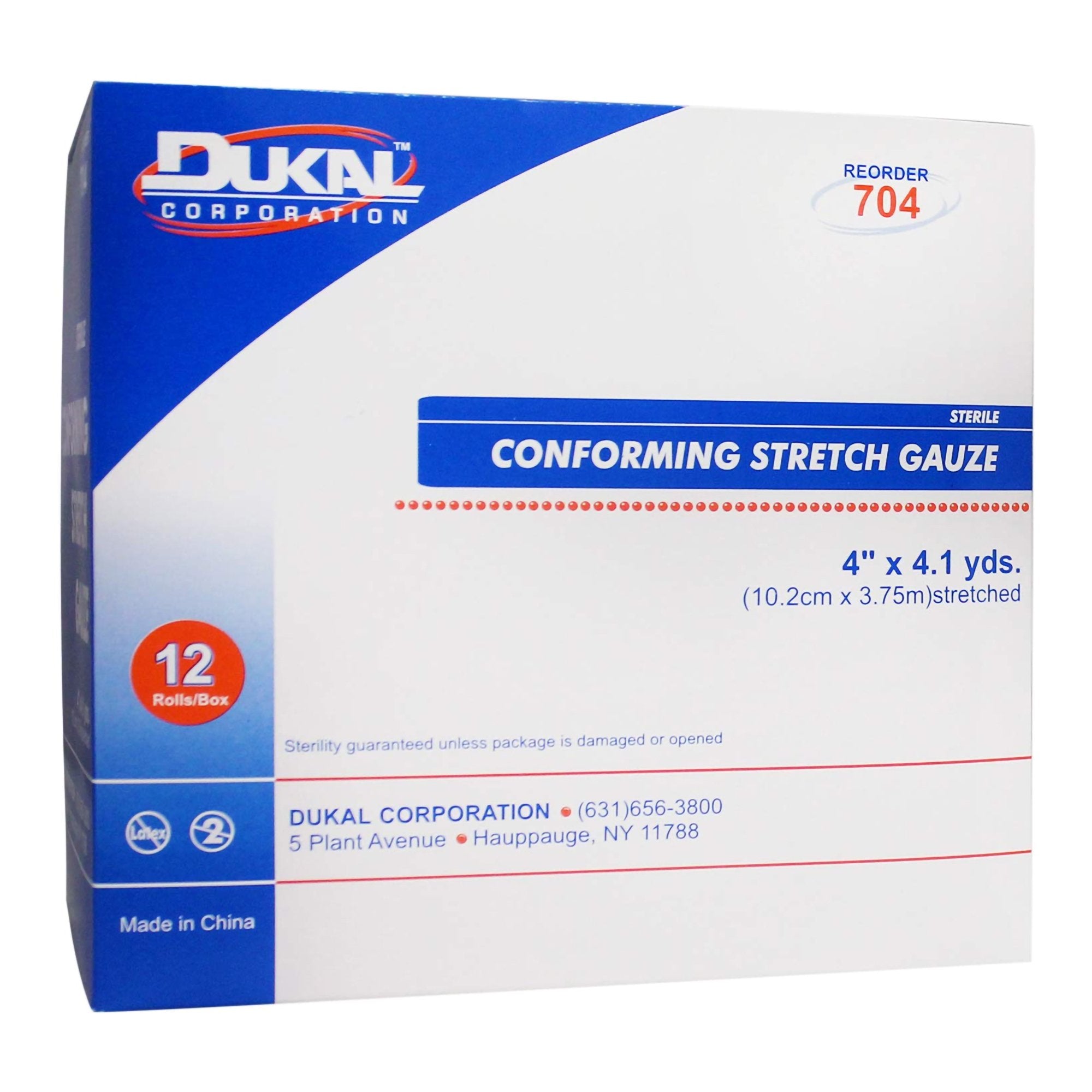 Dukal Sterile Conforming Bandage, 4 Inch x 4-1/10 Yard