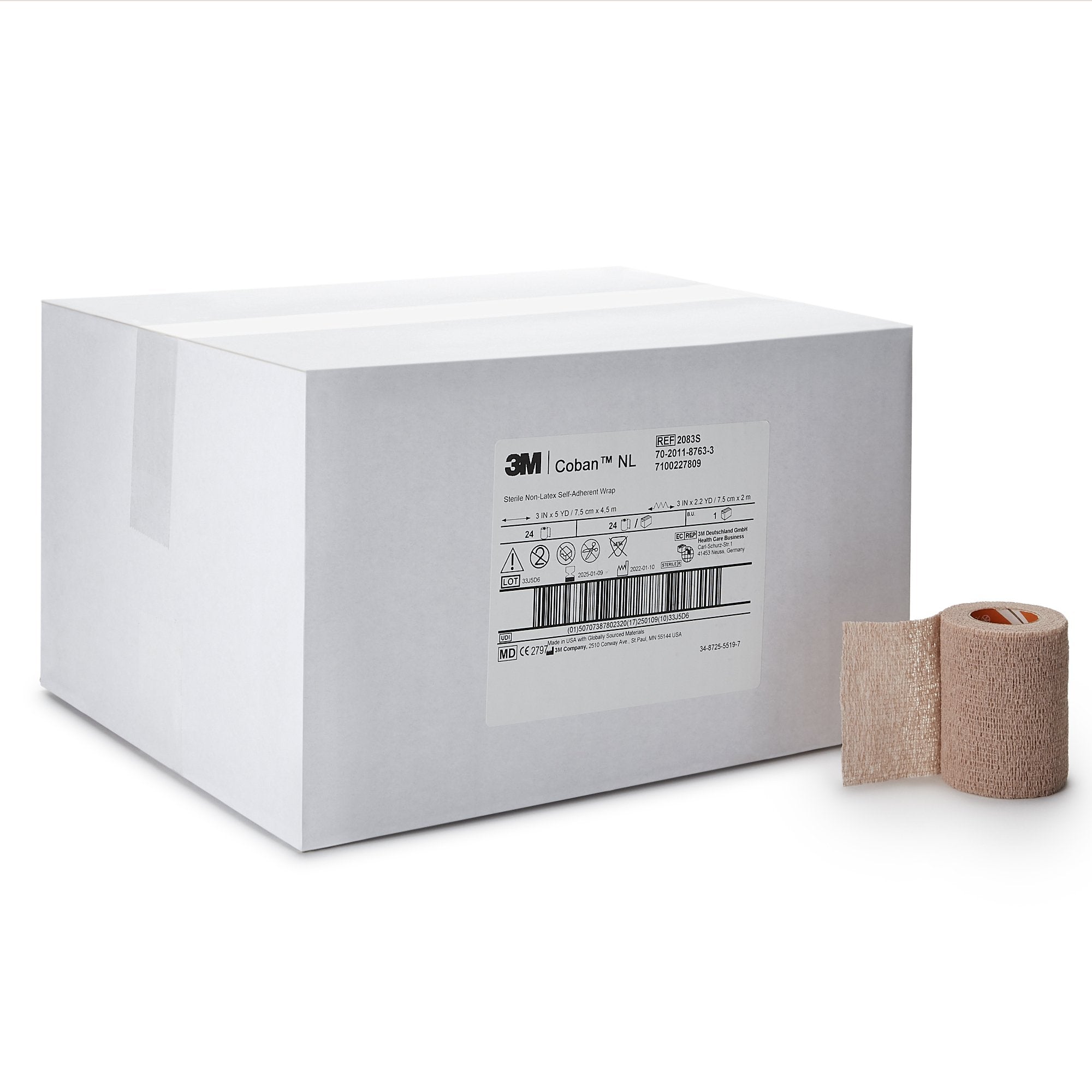 3M Coban LF Self-adherent Closure Cohesive Bandage, 3 Inch x 5 Yard