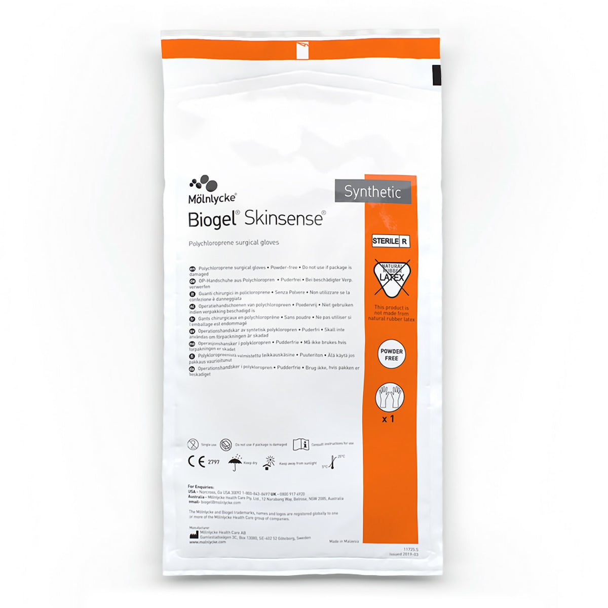 Biogel® Skinsense Polyisoprene Surgical Glove, Size 6, Straw Color