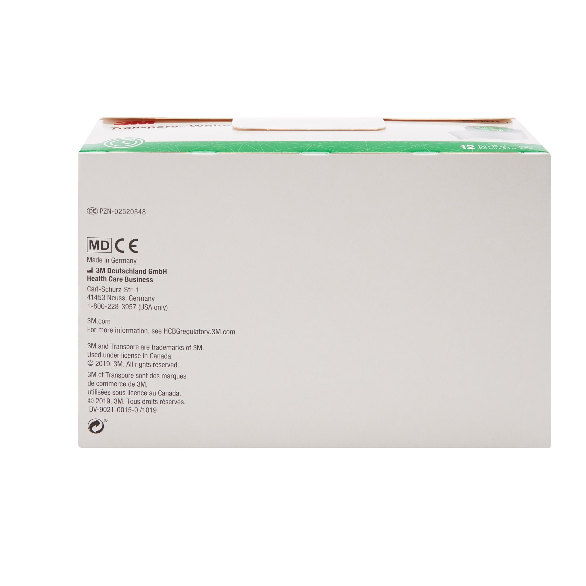 3M Transpore Plastic Medical Tape, 1 Inch x 10 Yard, White