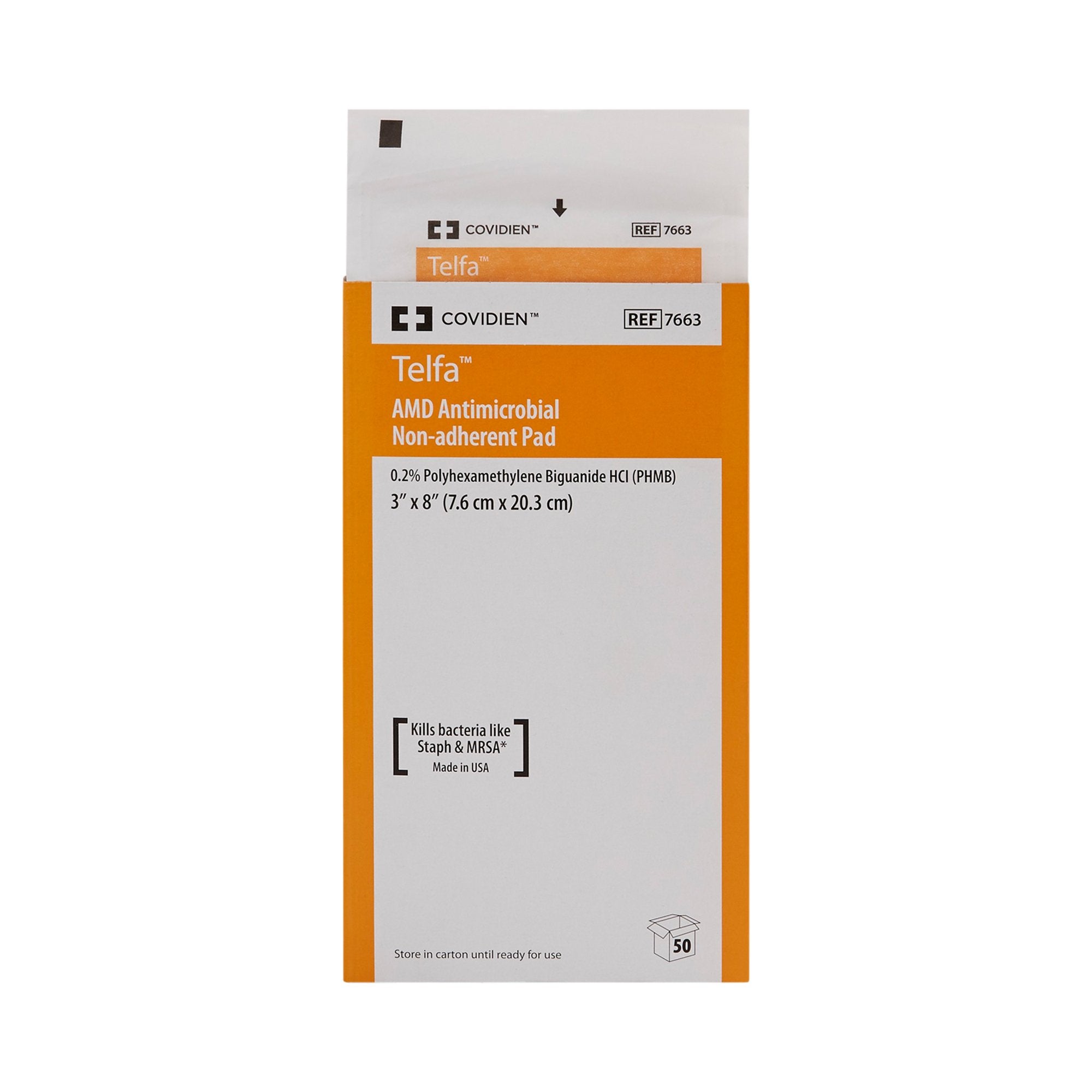 Telfa Impregnated Antimicrobial Dressing, 3 x 8 Inch