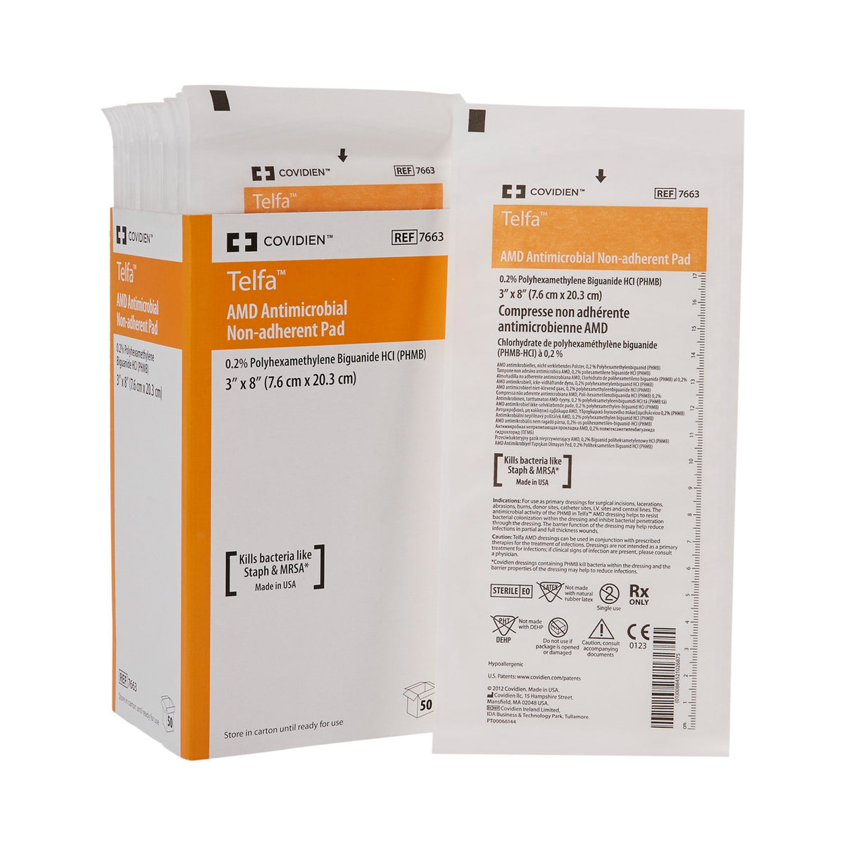 Telfa Impregnated Antimicrobial Dressing, 3 x 8 Inch