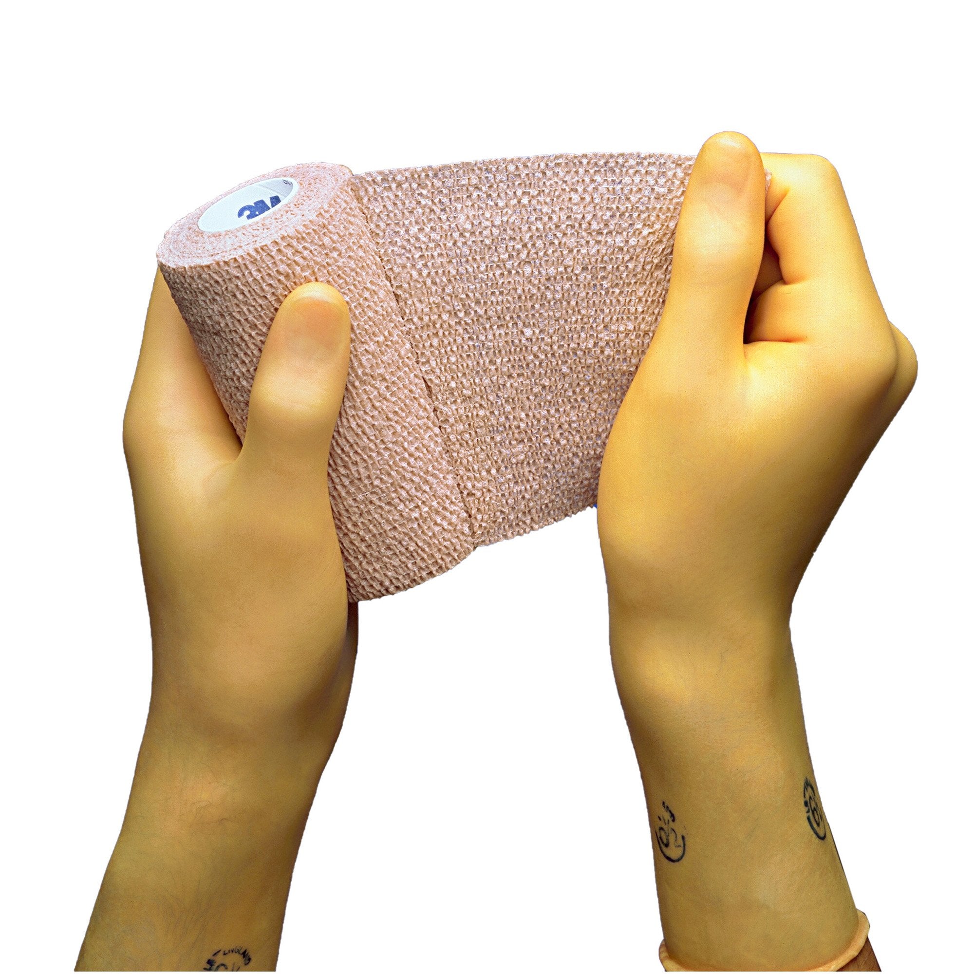 3M Coban Self-adherent Closure Cohesive Bandage, 1 Inch x 5 Yard, Tan